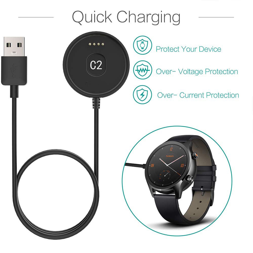Portable Charging Cradle Charger Dock Charger Cable For Ticwatch C2/ E2 ...