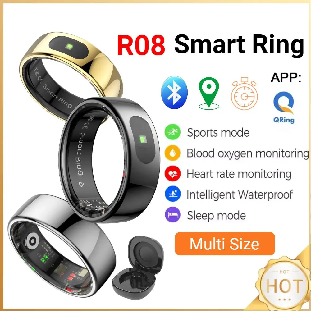 Smart Ring R08 Health and Sleep Monitor 5ATM Waterproof Sports Fitness Tracker With Charging Case Sleep Tracker for Phone Smart Ring R08 Health and Sleep Monitor 5ATM Waterproof Sports Fitness Tracker With Charging Case Sleep Tracker for Phone