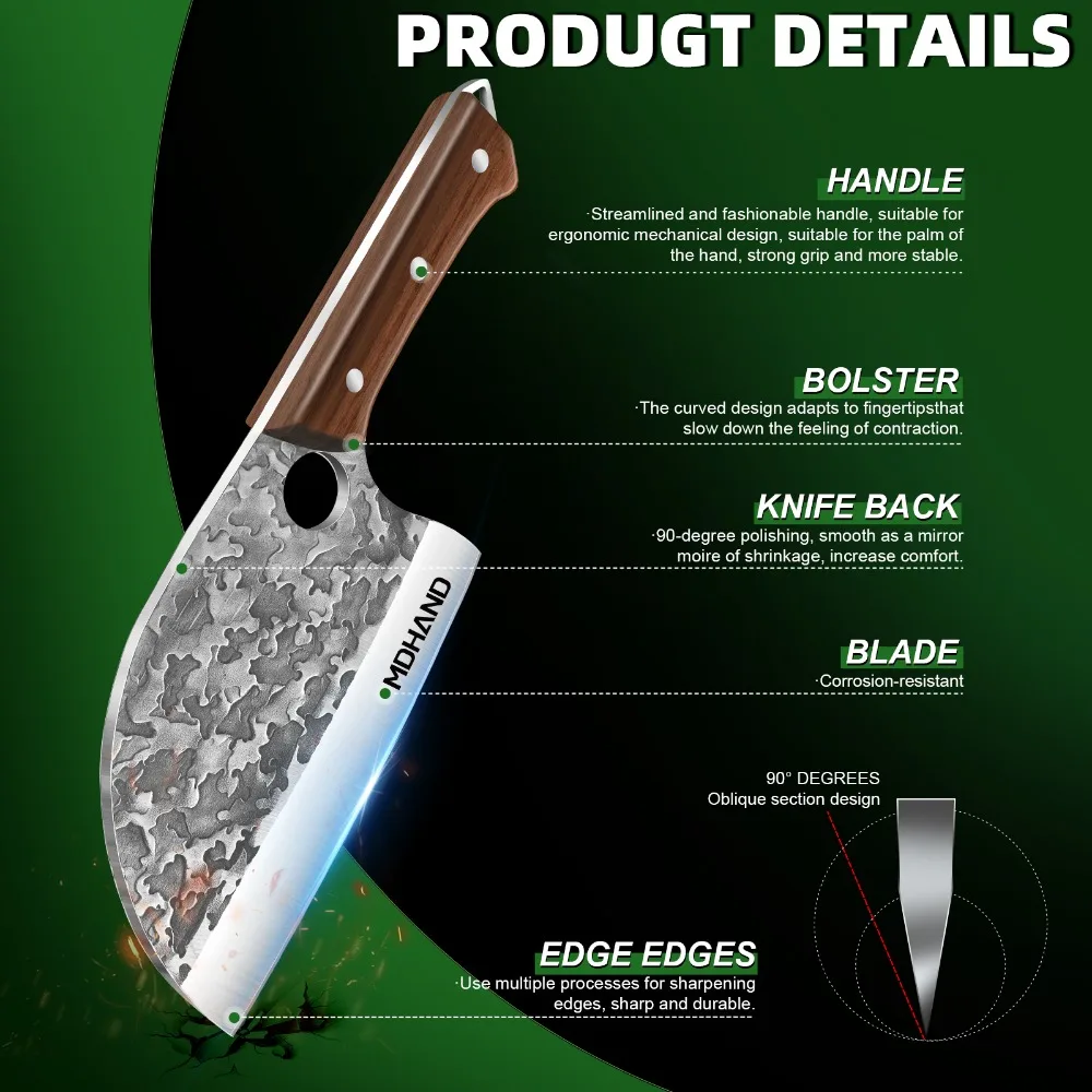 MDHAND 7”Stainless Steel Japanese Kitchen Knives Sharp Blade Professional Chef Knife for Meat Cleaver Fish Cutting Kitchen Tool MDHAND 7''Stainless Steel Japanese Kitchen Knives Sharp Blade Professional Chef Knife for Meat Cleaver Fish Cutting Kitchen Tool