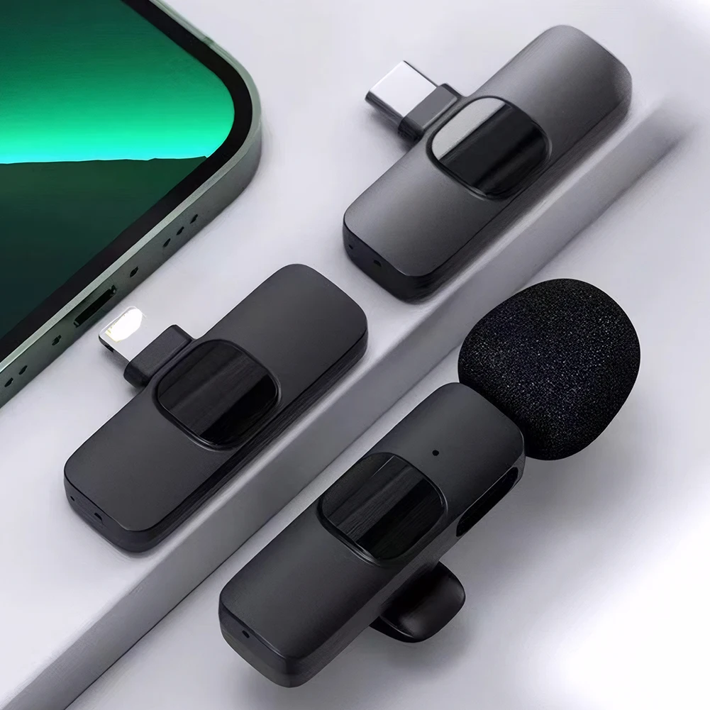 2 In 1 Wireless Lavalier Microphone Noise Canceling Video Record Microphone Mini Microphone System for Interview Video Podcast 2 In 1 Wireless Lavalier Microphone Noise Canceling Video Record Microphone Mini Microphone System for Interview Video Podcast