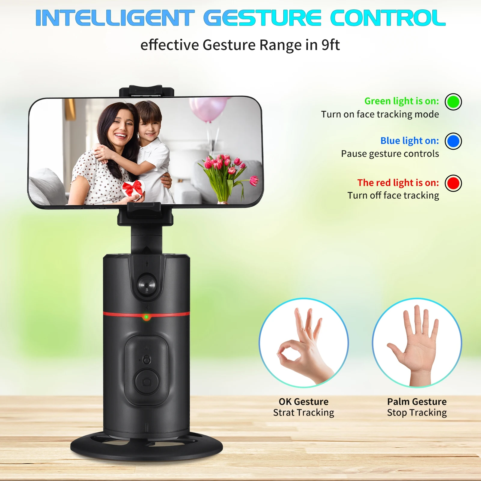 Auto Face Tracking Tripod, Smart Tracking Tripod with Remote for Vlog/TIK Tok, 360° Rotation Body Phone Camera Mount, No App Auto Face Tracking Tripod, Smart Tracking Tripod with Remote for Vlog/TIK Tok, 360° Rotation Body Phone Camera Mount, No App