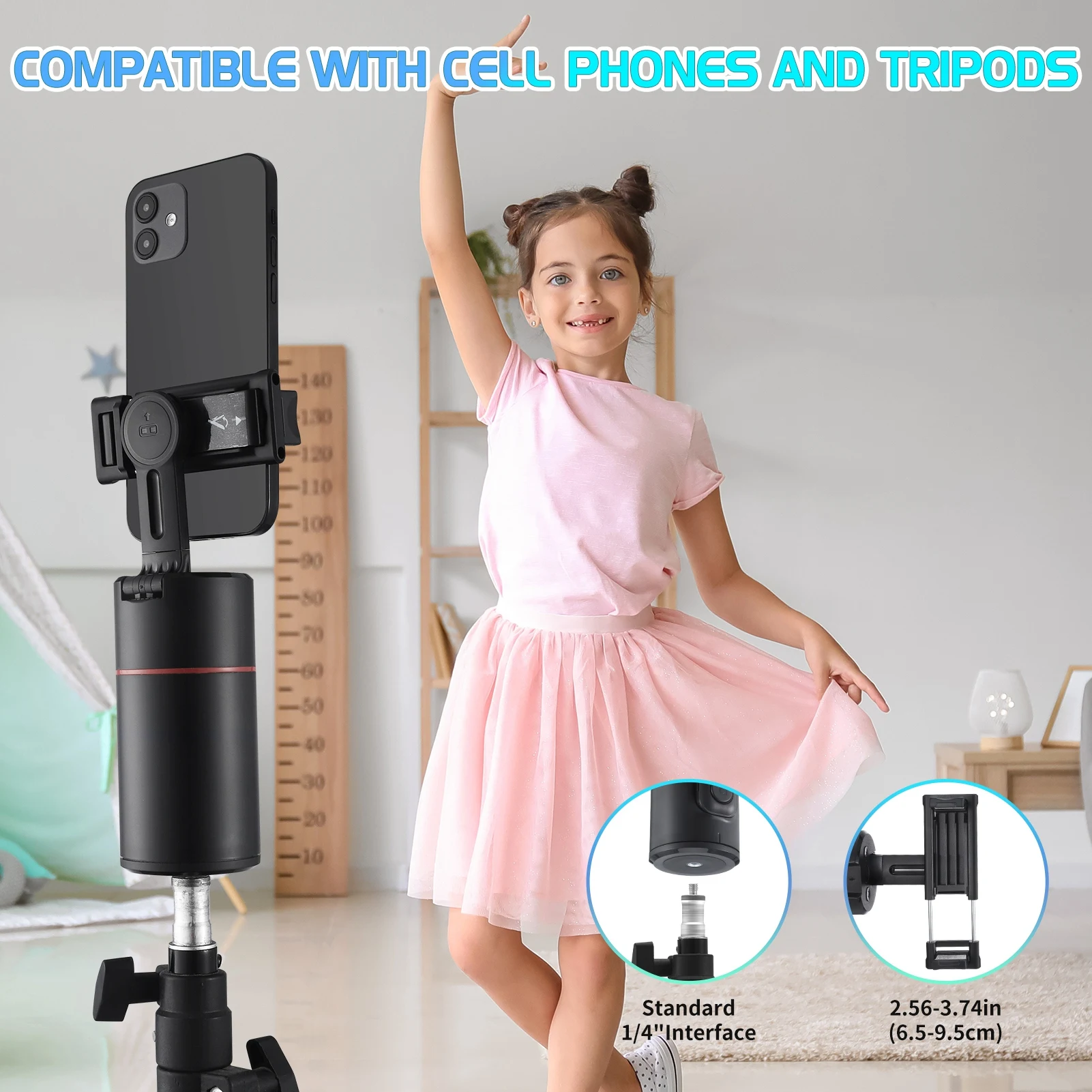 Auto Face Tracking Tripod, Smart Tracking Tripod with Remote for Vlog/TIK Tok, 360° Rotation Body Phone Camera Mount, No App Auto Face Tracking Tripod, Smart Tracking Tripod with Remote for Vlog/TIK Tok, 360° Rotation Body Phone Camera Mount, No App
