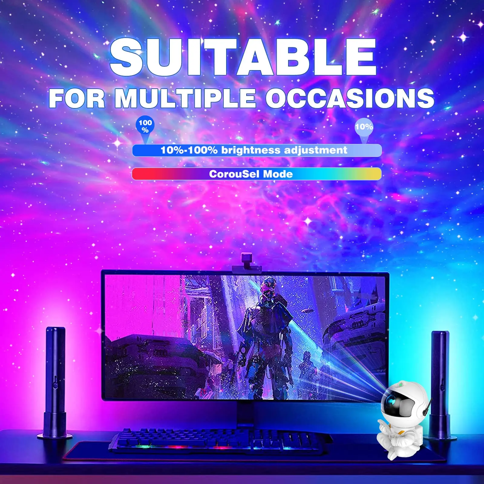 Astronaut Galaxy Projector Night Light, Starry Sky Nebula LED Lamp for Bedroom, Remote Control & Auto Timer, Ideal Gift Astronaut Galaxy Projector Night Light, Starry Sky Nebula LED Lamp for Bedroom, Remote Control & Auto Timer, Ideal Gift