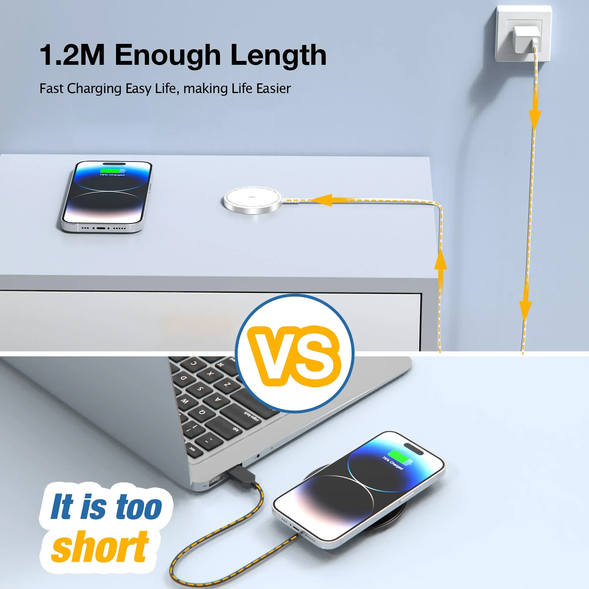 2-Piece Magnetic Secure Wireless Charger Quick Charge, Compatible with iPhone 15 14 13 12 Pro Max Plus and Airpods 2 3 Pro 2-Piece Magnetic Secure Wireless Charger Quick Charge, Compatible with iPhone 15 14 13 12 Pro Max Plus and Airpods 2 3 Pro