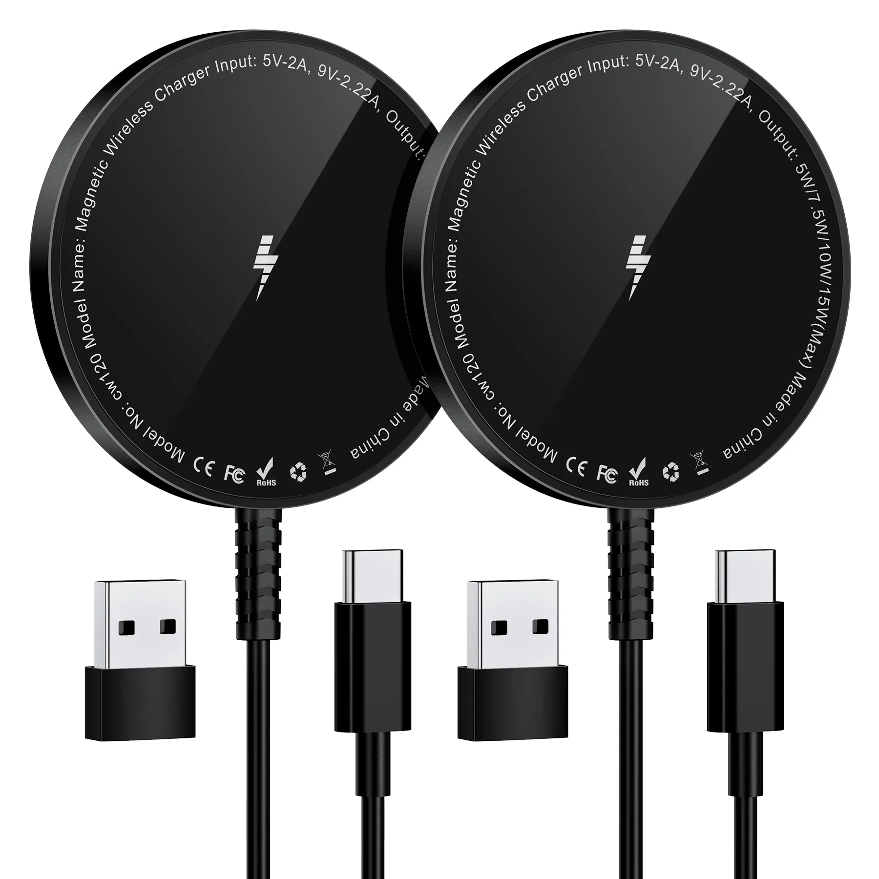 2-Piece Magnetic Secure Wireless Charger Quick Charge, Compatible with iPhone 15 14 13 12 Pro Max Plus and Airpods 2 3 Pro 2-Piece Magnetic Secure Wireless Charger Quick Charge, Compatible with iPhone 15 14 13 12 Pro Max Plus and Airpods 2 3 Pro