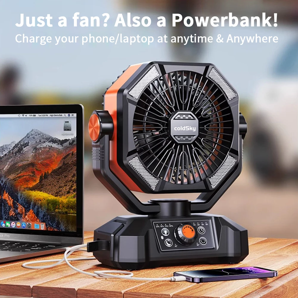 coldSky Camping Fan with 4 LED Lantern 8 Speeds Desk Fan 20000mAh Battery Portable Outdoor Fan for Outdoor Camping and Fishing coldSky Camping Fan with 4 LED Lantern 8 Speeds Desk Fan 20000mAh Battery Portable Outdoor Fan for Outdoor Camping and Fishing