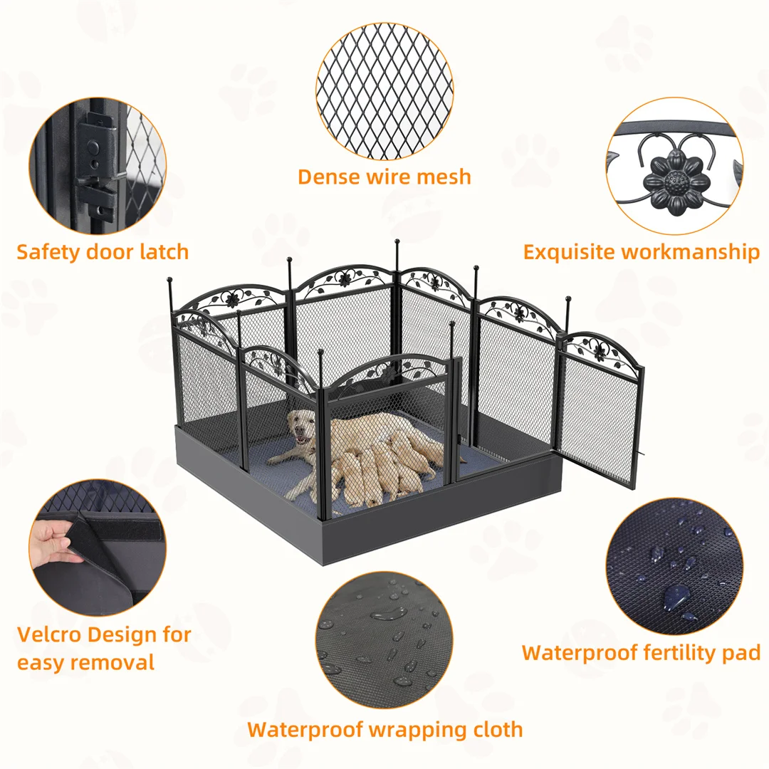 8 Panels DIY Heavy Duty Dog Playpen Pen Outdoor Indoor Dog Puppy Metal Fence with Waterproof Fertility Pad for Whelping,Training 8 Panels DIY Heavy Duty Dog Playpen Pen Outdoor Indoor Dog Puppy Metal Fence with Waterproof Fertility Pad for Whelping,Training