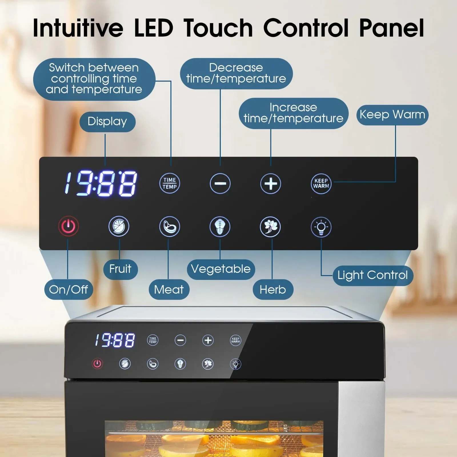 8-Tray Stainless Steel,600W with 4 Presets & Digital Timer for Jerky, Fruit, Herbs – Dishwasher Safe, BPA Free Food Dehydrator 8-Tray Stainless Steel,600W with 4 Presets & Digital Timer for Jerky, Fruit, Herbs - Dishwasher Safe, BPA Free Food Dehydrator