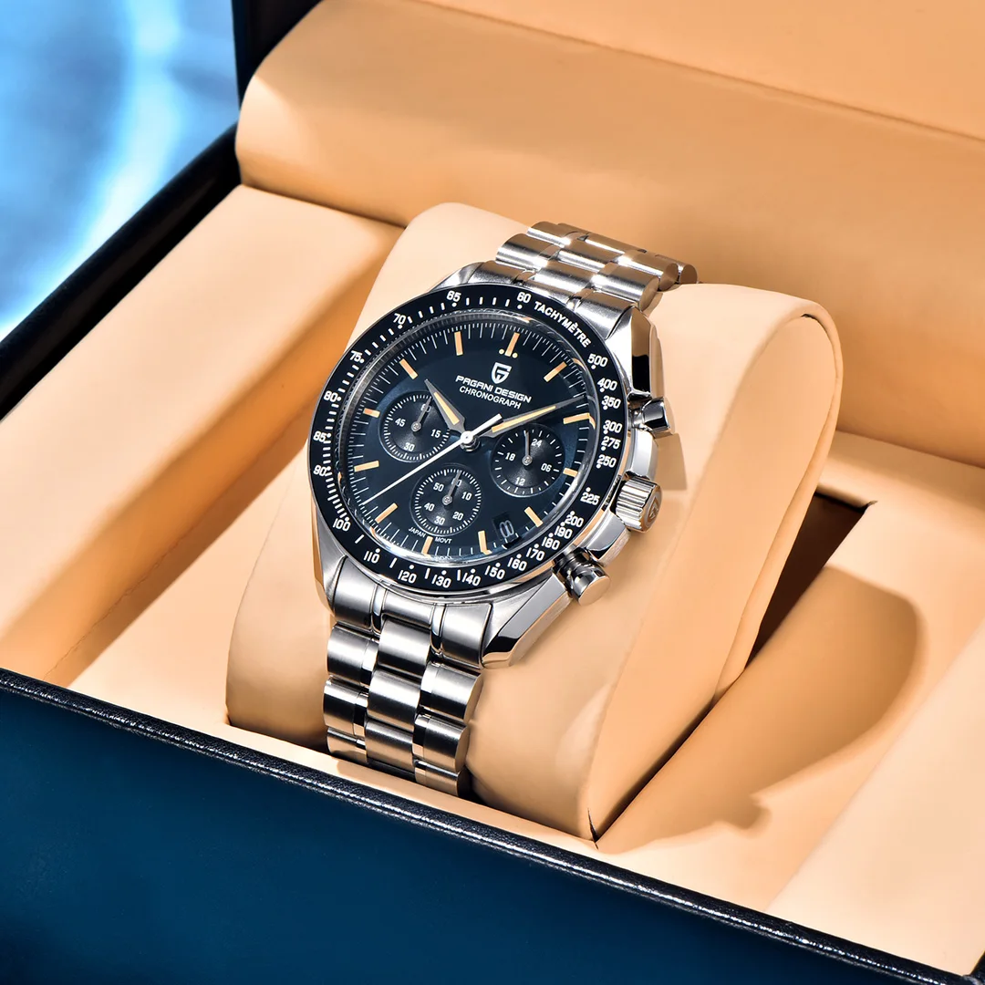 PAGANI DESIGN 2025 New Moon Watch Retro Luxury Quartz Watches For Men Stainless steel Luminous waterproof Sport Chronograph Man PAGANI DESIGN 2025 New Moon Watch Retro Luxury Quartz Watches For Men Stainless steel Luminous waterproof Sport Chronograph Man