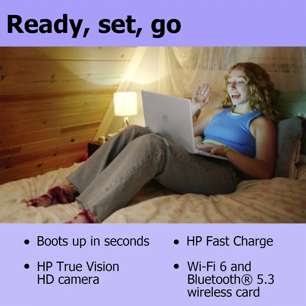 HP 15.6″ Chromebook Laptop,Intel Processor N200,8GB LPDDR5 RAM,320GB Storage(64GB eMMC+256GB Micro SD),WiFi 6, Chrome OS HP 15.6