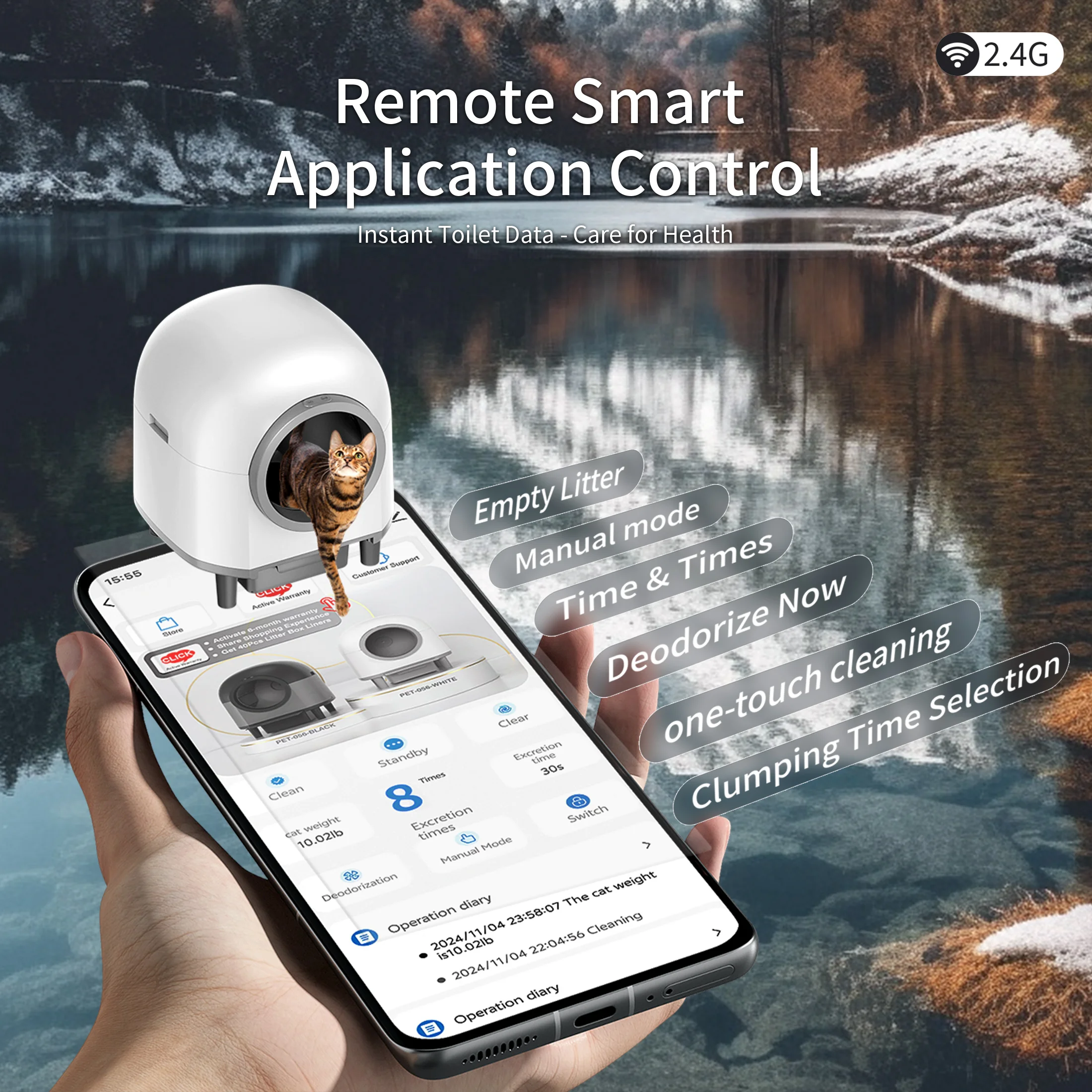 OMC-M1 Self Cleaning Automatic Cat Litter Box Toilet for 1.5-8kg Cat Trash Bag Litter Smart Cat Travel Toilet App Control Tray OMC-M1 Self Cleaning Automatic Cat Litter Box Toilet for 1.5-8kg Cat Trash Bag Litter Smart Cat Travel Toilet App Control Tray