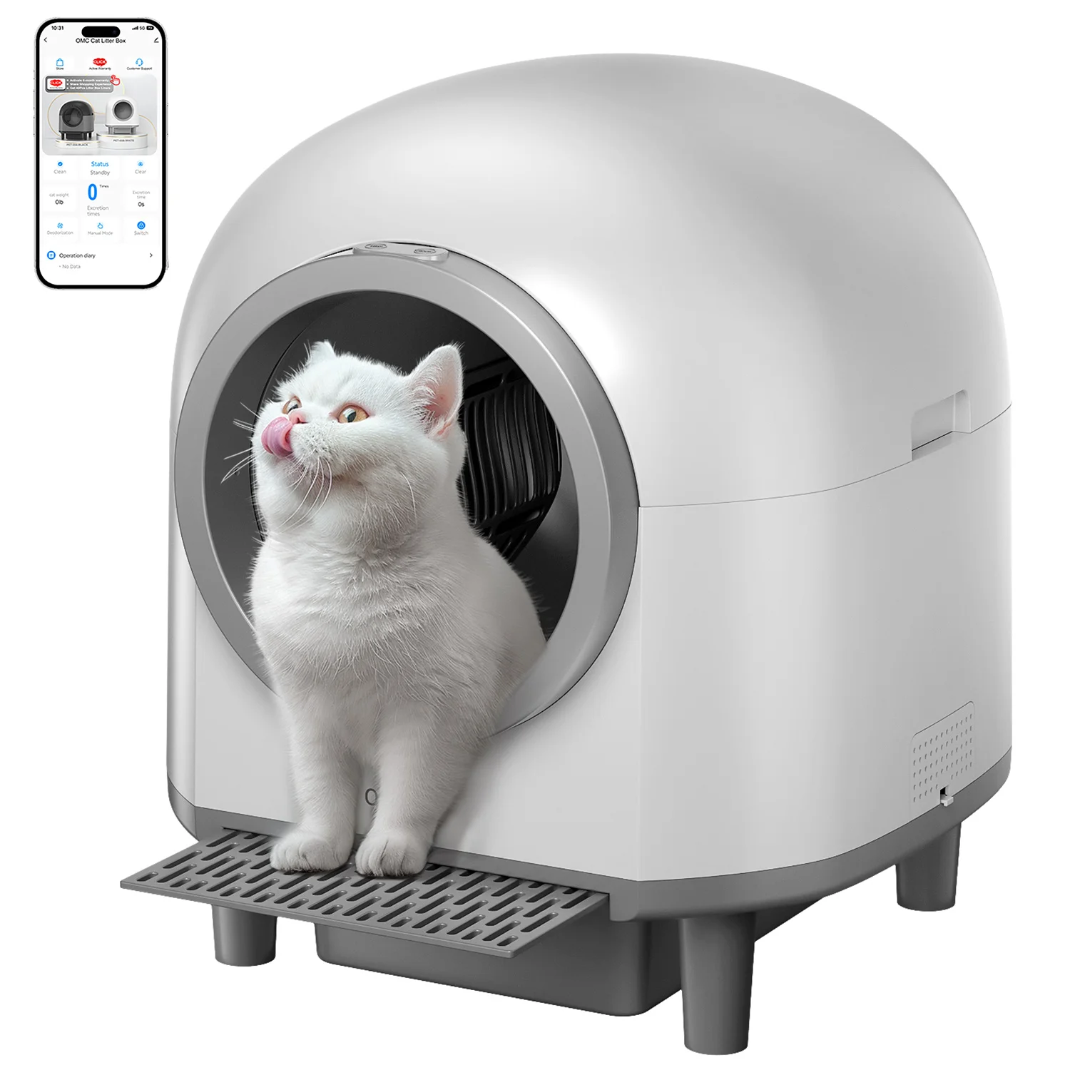 OMC-M1 Self Cleaning Automatic Cat Litter Box Toilet for 1.5-8kg Cat Trash Bag Litter Smart Cat Travel Toilet App Control Tray OMC-M1 Self Cleaning Automatic Cat Litter Box Toilet for 1.5-8kg Cat Trash Bag Litter Smart Cat Travel Toilet App Control Tray