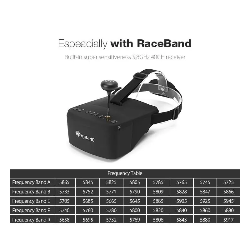 Eachine EV800 5 Inches 800×480 5.8G 40CH Raceband Auto-Searching FPV Goggles For RC Drone Eachine EV800 5 Inches 800x480 5.8G 40CH Raceband Auto-Searching FPV Goggles For RC Drone