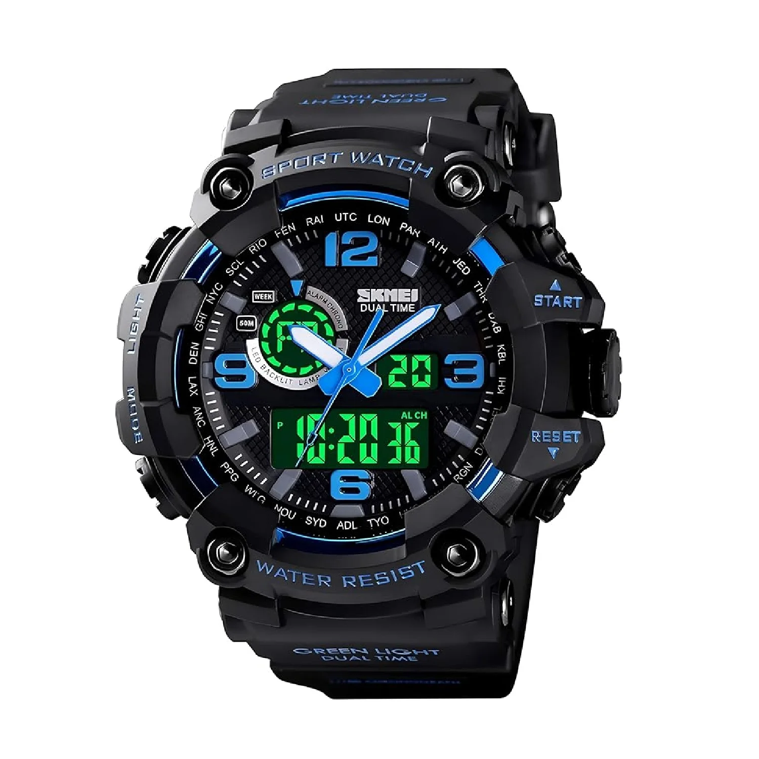 Men’s Large Face Outdoor Sports Watches Military S-Shock Watch Waterproof, Backlight, Alarm, Stopwatch Features – Rugged Wristwa Men's Large Face Outdoor Sports Watches Military S-Shock Watch Waterproof, Backlight, Alarm, Stopwatch Features - Rugged Wristwa