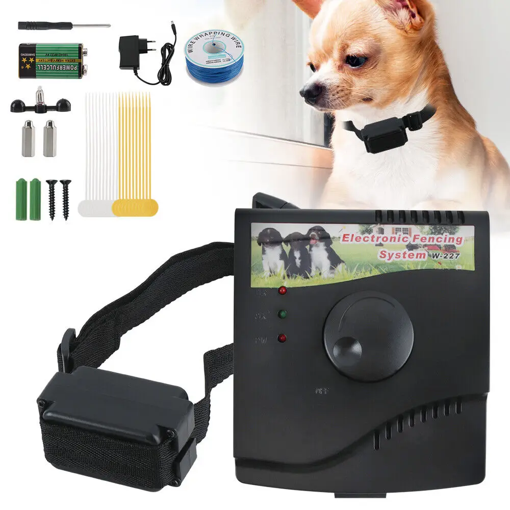 Electric Dog Fence System Pet Containment Shock Collar Yard Garden Waterproof Electric Dog Fence System Pet Containment Shock Collar Yard Garden Waterproof