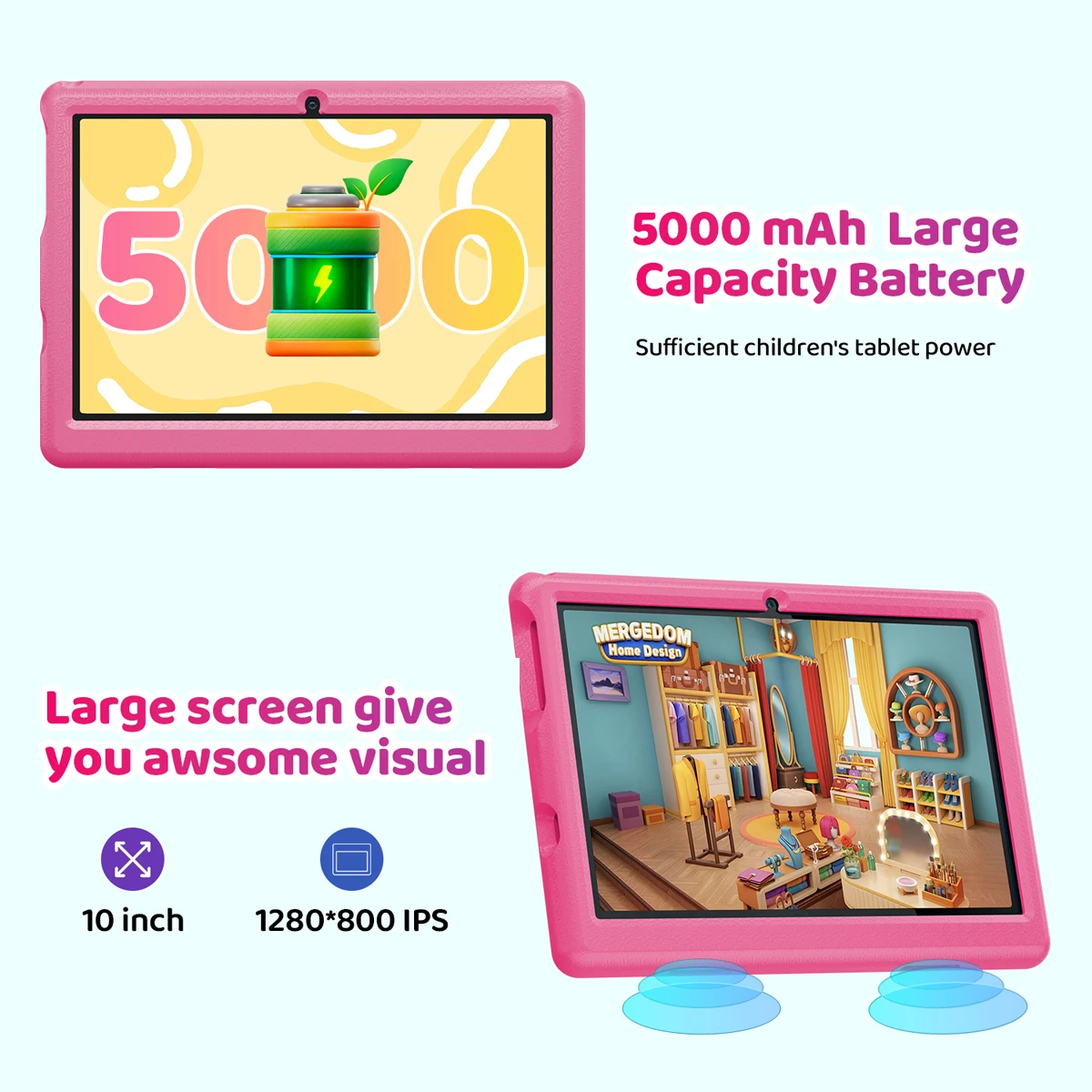 KT1006 10.1 Inch Kids Tablet 6GB RAM+64GB ROM+128GB SD Expand 5000mAh HD Dual Camera With Parenal Control Toy Gift for Children KT1006 10.1 Inch Kids Tablet 6GB RAM+64GB ROM+128GB SD Expand 5000mAh HD Dual Camera With Parenal Control Toy Gift for Children