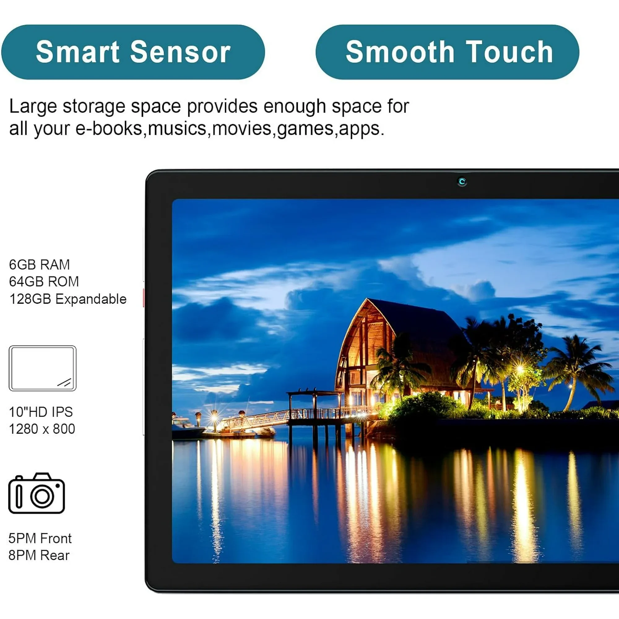 BESTSKI 10.1 inch Tablet, 6GB(4+2) RAM, 64GB ROM, 128GB Expand, 5000mAh, 1280×800 HD Touch Screen, 5MP+8MP Dual Camera (Silver) BESTSKI 10.1 inch Tablet, 6GB(4+2) RAM, 64GB ROM, 128GB Expand, 5000mAh, 1280x800 HD Touch Screen, 5MP+8MP Dual Camera (Silver)