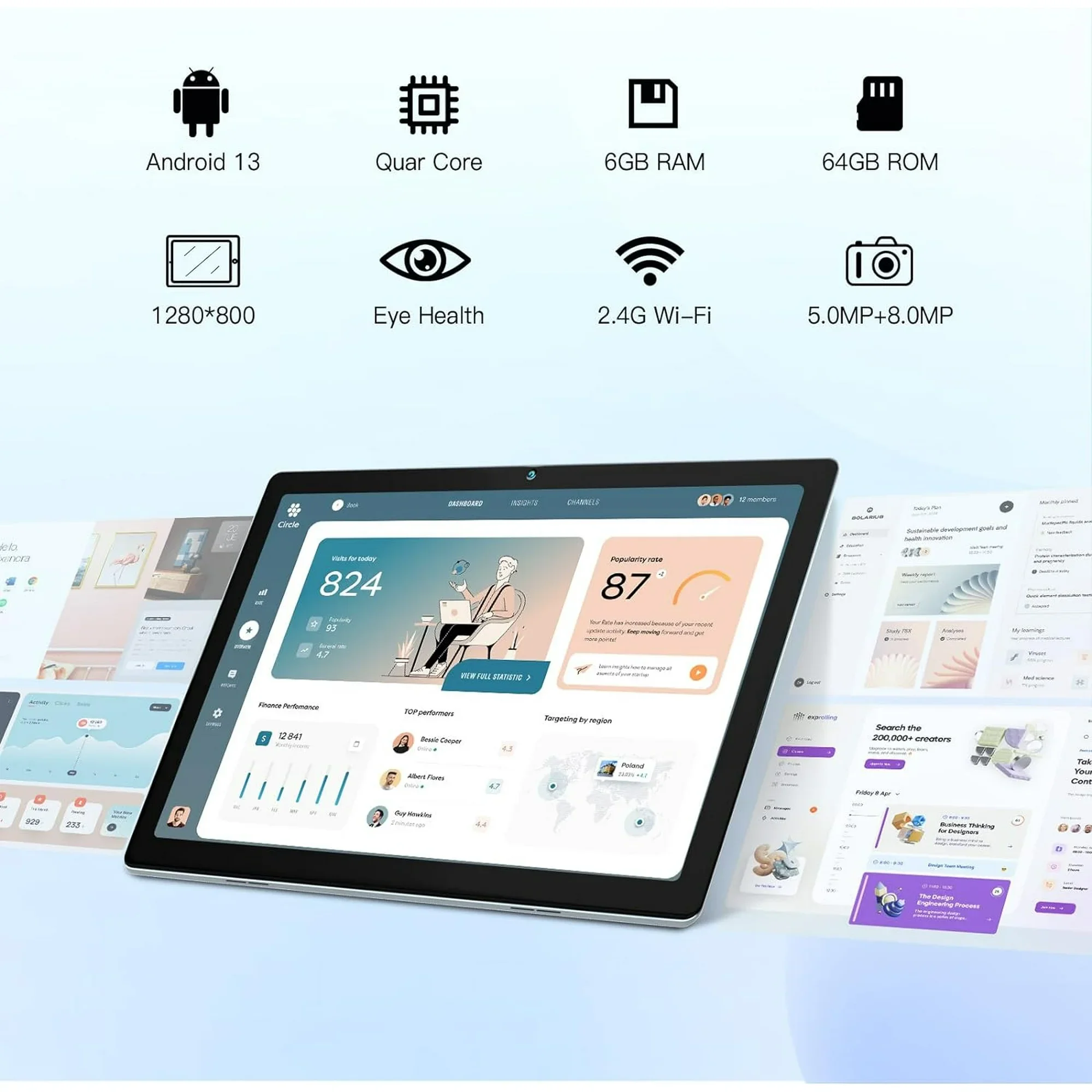 BESTSKI 10.1 inch Tablet, 6GB(4+2) RAM, 64GB ROM, 128GB Expand, 5000mAh, 1280×800 HD Touch Screen, 5MP+8MP Dual Camera (Silver) BESTSKI 10.1 inch Tablet, 6GB(4+2) RAM, 64GB ROM, 128GB Expand, 5000mAh, 1280x800 HD Touch Screen, 5MP+8MP Dual Camera (Silver)