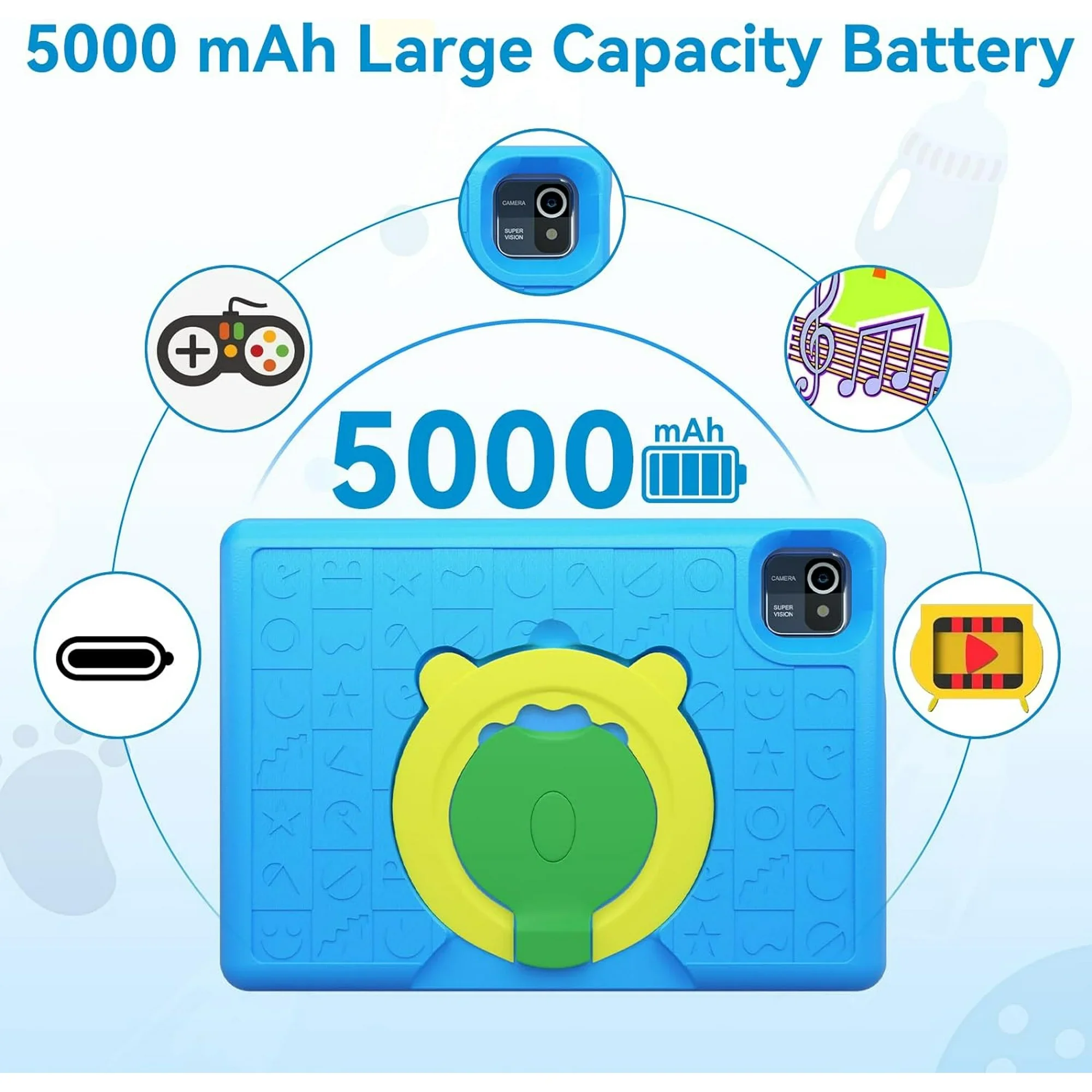 BESTSKI 10 Inch Kids Tablet with 6GB RAM+64GB ROM+128GB SD Expand, 5000mAh, Dual Camera, with Parent Control & Kids Education BESTSKI 10 Inch Kids Tablet with 6GB RAM+64GB ROM+128GB SD Expand, 5000mAh, Dual Camera, with Parent Control & Kids Education