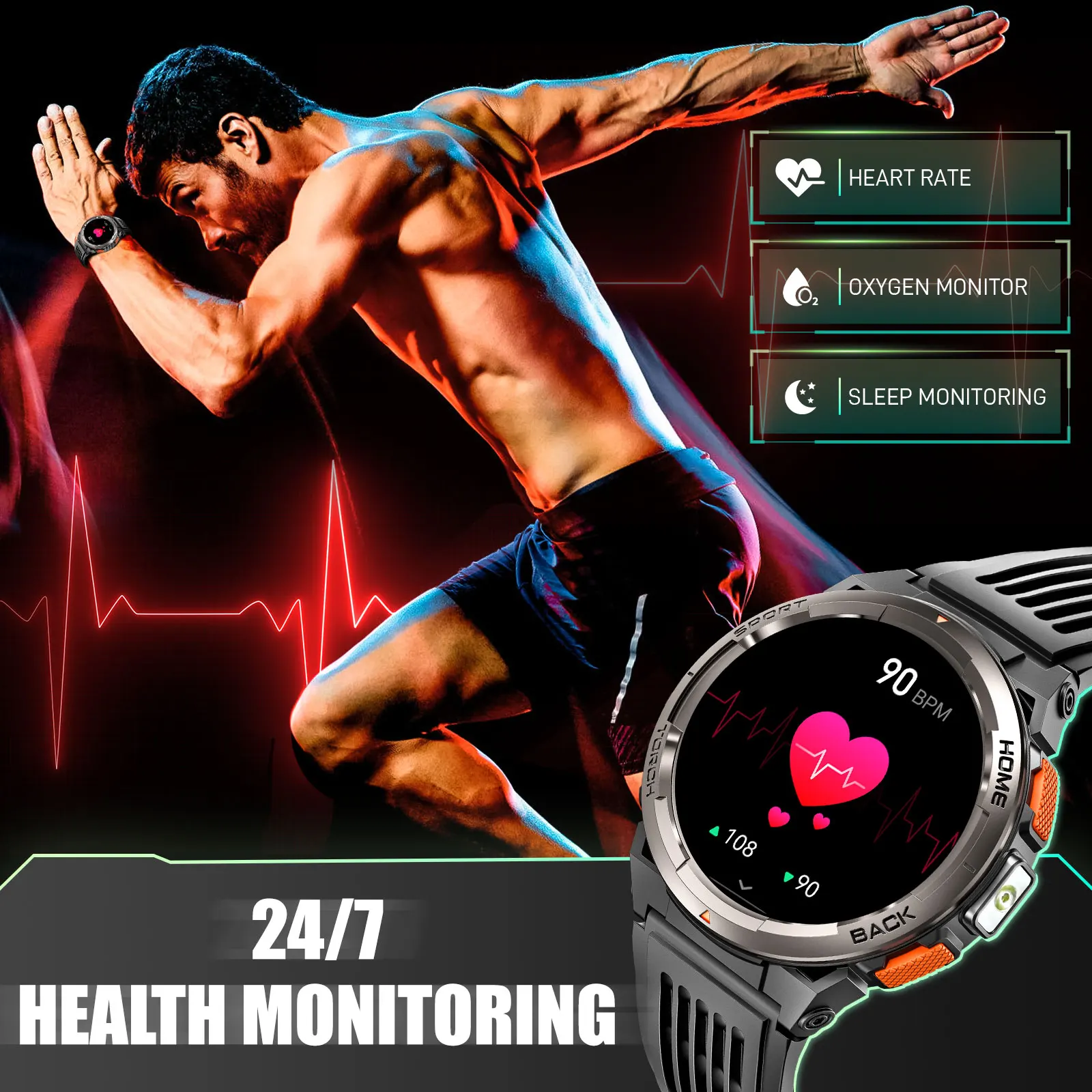 EIGIIS 1.45 Inch Smart Watch KE5 3ATM Waterproof Original Design Sports Watch With Compass And Altitude Barometer LED Flashlight EIGIIS 1.45 Inch Smart Watch KE5 3ATM Waterproof Original Design Sports Watch With Compass And Altitude Barometer LED Flashlight