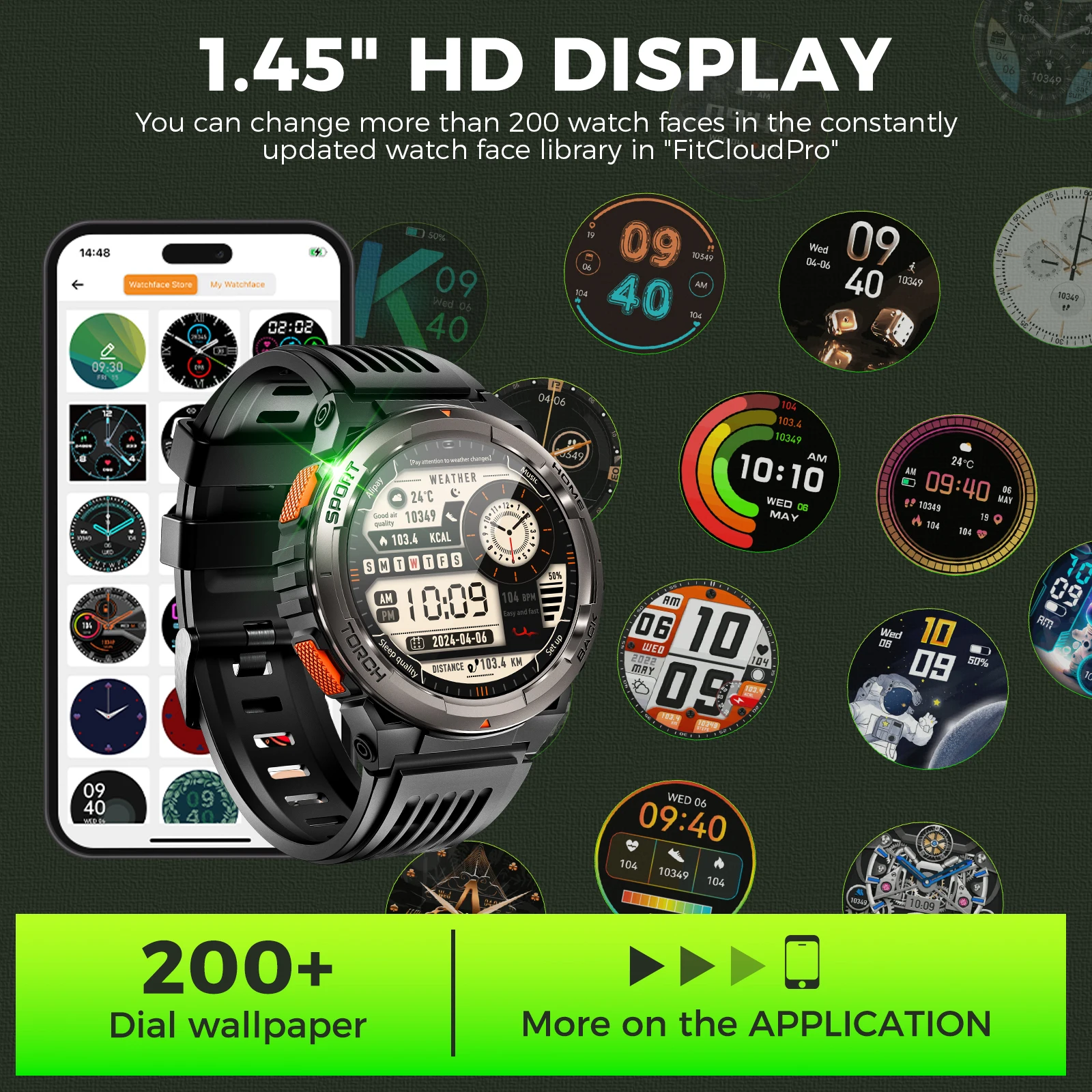 EIGIIS 1.45 Inch Smart Watch KE5 3ATM Waterproof Original Design Sports Watch With Compass And Altitude Barometer LED Flashlight EIGIIS 1.45 Inch Smart Watch KE5 3ATM Waterproof Original Design Sports Watch With Compass And Altitude Barometer LED Flashlight