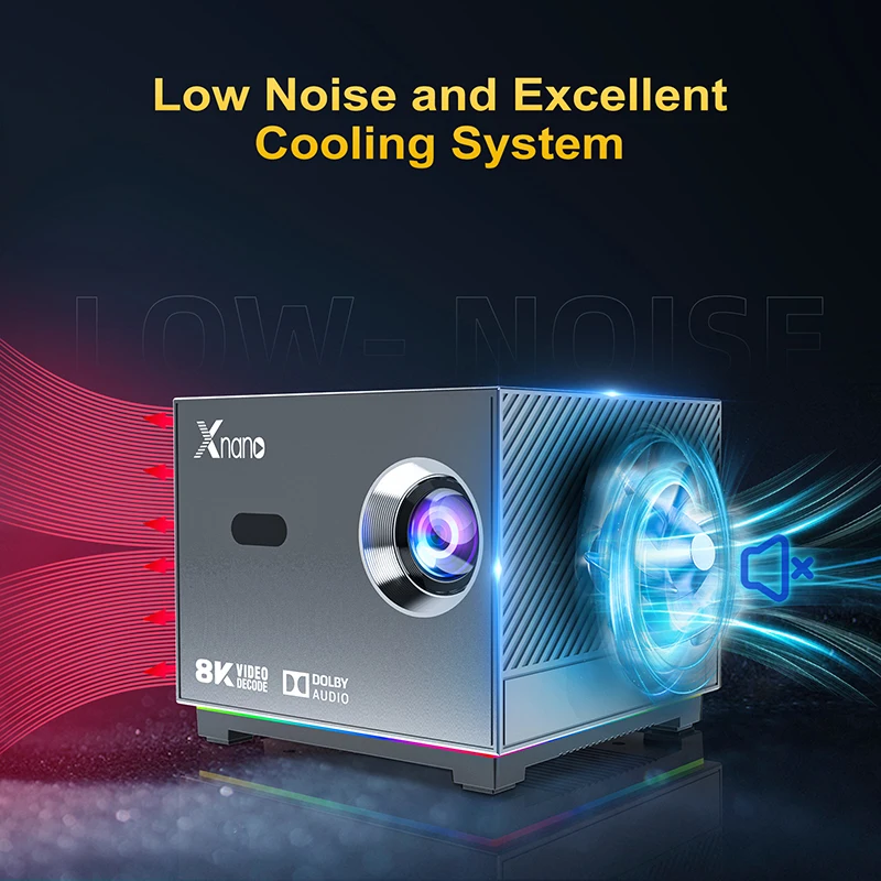 XNANO 300ANSI Projector 8K/4k WiFi 5G Voice Remote Portable Smart Movie Projector with LED Lighting BT5.0 Bulit-in More App XNANO 300ANSI Projector 8K/4k WiFi 5G Voice Remote Portable Smart Movie Projector with LED Lighting BT5.0 Bulit-in More App