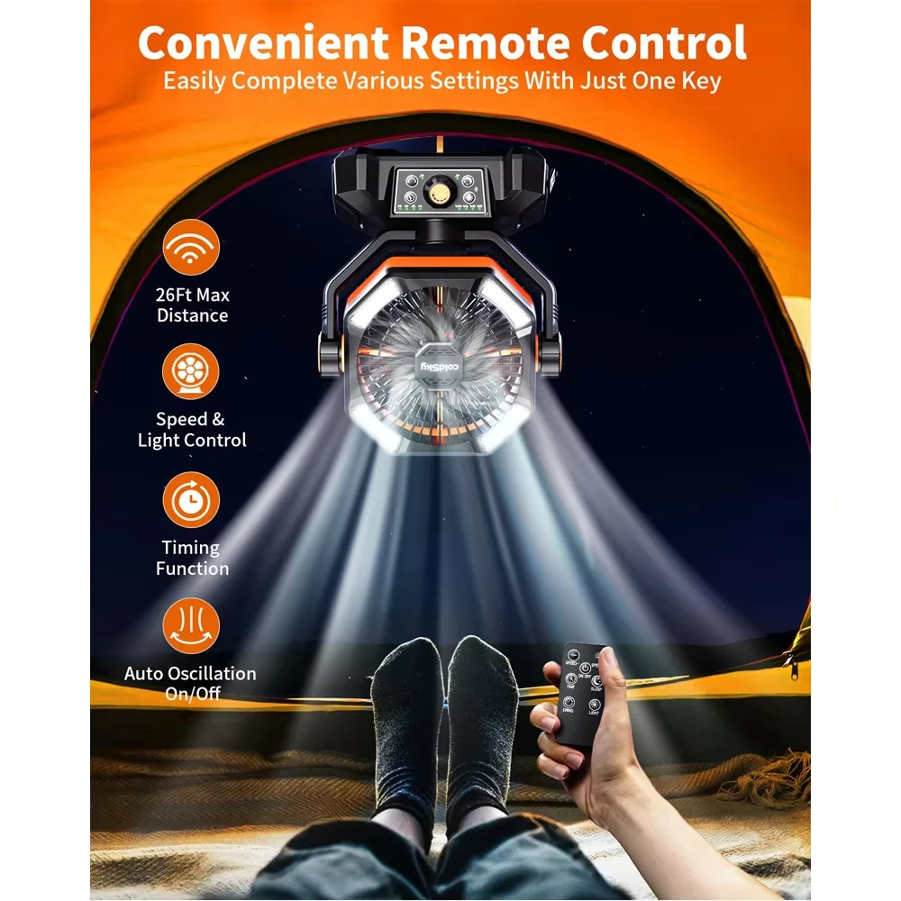 Camping Fan with 4 LED Lantern 8 Speeds Regular Time Desk Fan 20000mAh Battery Portable Outdoor Fan for Outdoor Camping Fishing Camping Fan with 4 LED Lantern 8 Speeds Regular Time Desk Fan 20000mAh Battery Portable Outdoor Fan for Outdoor Camping Fishing