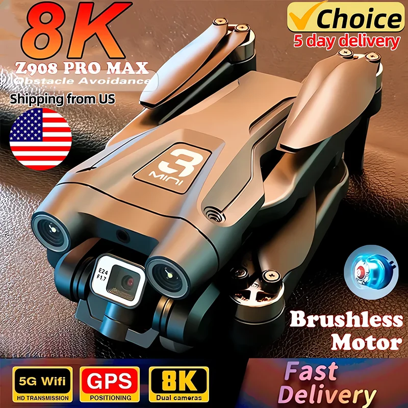 Z908 Pro Max GPS Drone Brushless 8K HD Dual Camera Optical Flow Obstacle Avoidance Foldable Quadcopter RC Distance 9000M Z908 Pro Max GPS Drone Brushless 8K HD Dual Camera Optical Flow Obstacle Avoidance Foldable Quadcopter RC Distance 9000M
