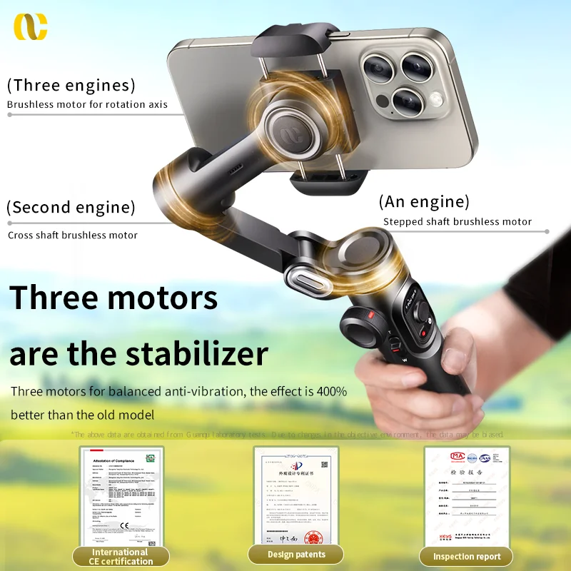 AOCHUAN Smart XE 3-Axis Handheld Gimbal Stabilizer for Smartphone iPhone Android Face Tracking Tiktok Vlog Live Streaming AOCHUAN Smart XE 3-Axis Handheld Gimbal Stabilizer for Smartphone iPhone Android Face Tracking Tiktok Vlog Live Streaming