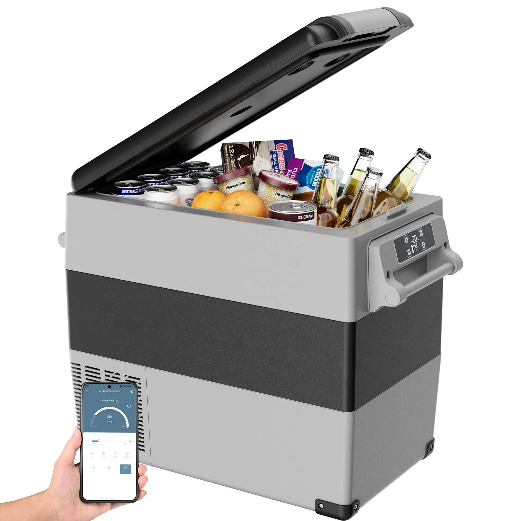 SIMZLIFE 58QT(55L) Portable Refrigerator Mini Fridge,Electric Cooler with 12/24V DC 110-240V AC for Camping, Travel,Home SIMZLIFE 58QT(55L) Portable Refrigerator Mini Fridge,Electric Cooler with 12/24V DC 110-240V AC for Camping, Travel,Home