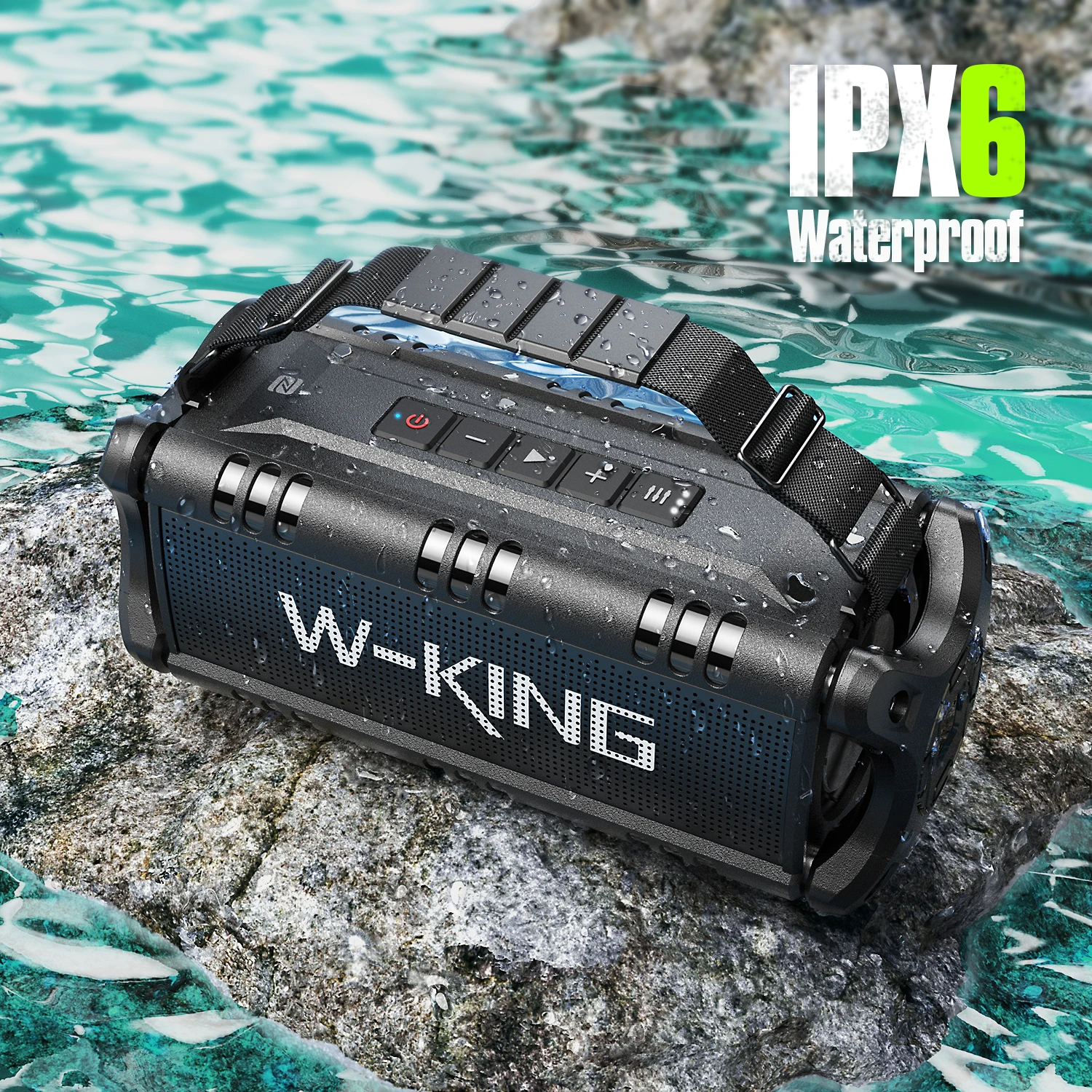 W-KING Bluetooth Speaker, 90W Peak 50W RMS IPX6 Waterproof Loud Speakers Bluetooth Wireless, Large Outdoor Portable Speaker W-KING Bluetooth Speaker, 90W Peak 50W RMS IPX6 Waterproof Loud Speakers Bluetooth Wireless, Large Outdoor Portable Speaker