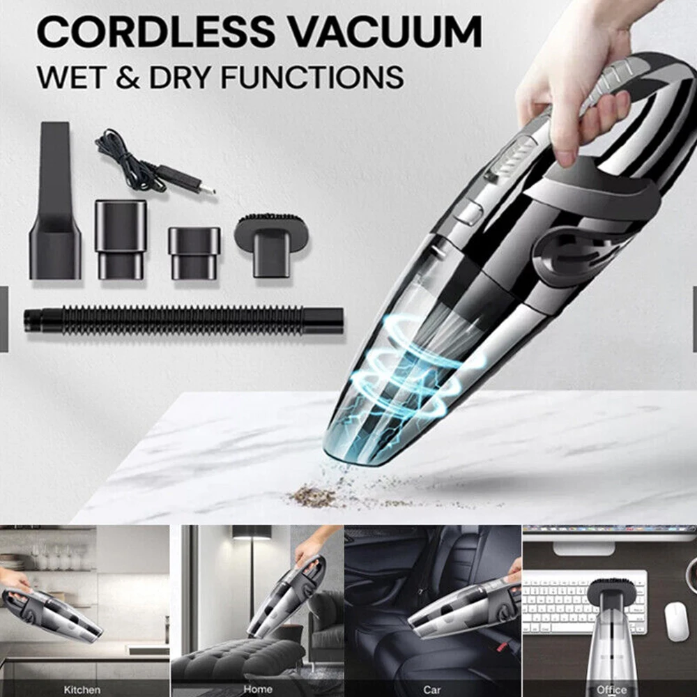 Wireless Handheld Vacuum Cleaner USB Charging Car Vacuum Cleaner Portable Wet&Dry Handheld strong Suction Cordless 12000pa Wireless Handheld Vacuum Cleaner USB Charging Car Vacuum Cleaner Portable Wet&Dry Handheld strong Suction Cordless 12000pa