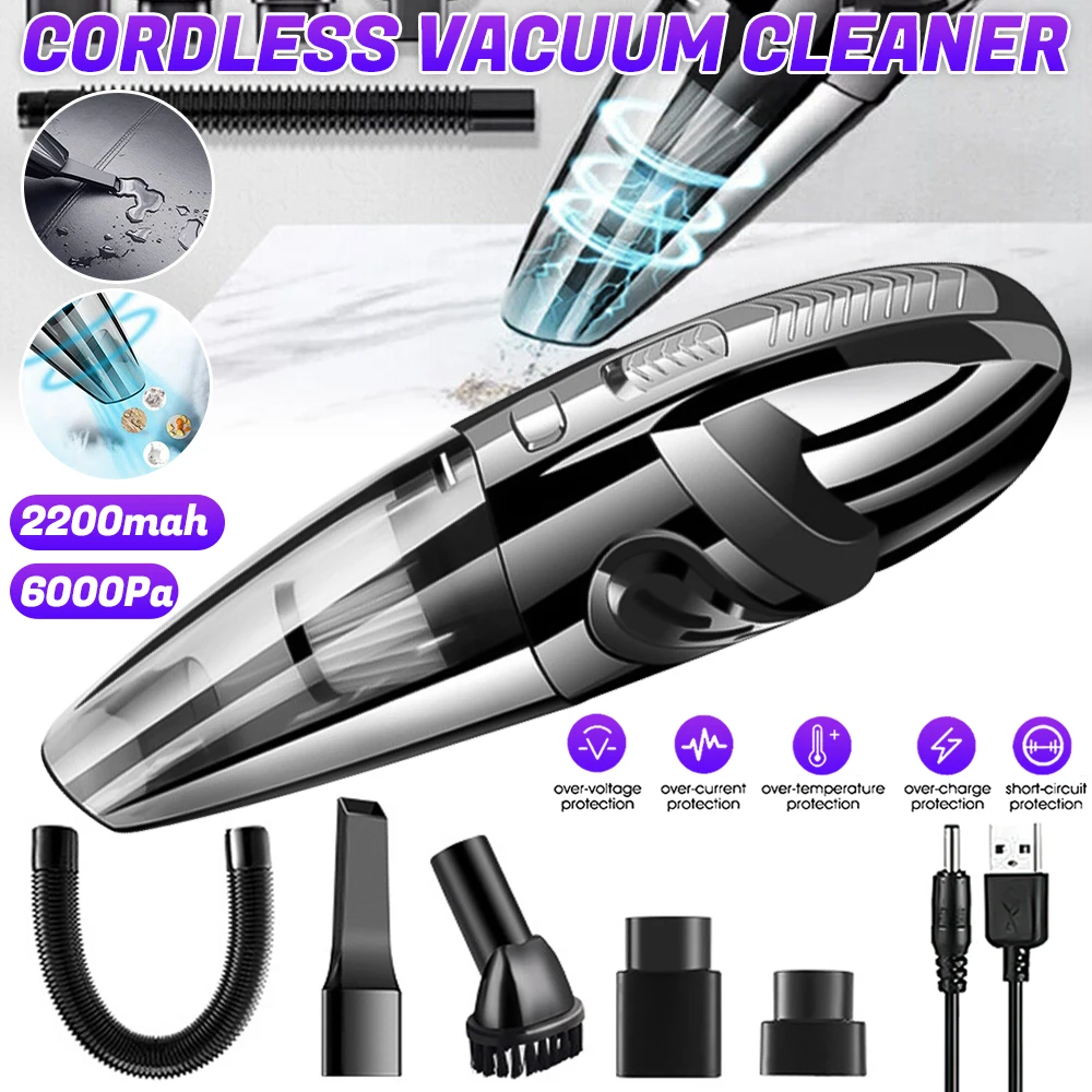 Wireless Handheld Vacuum Cleaner USB Charging Car Vacuum Cleaner Portable Wet&Dry Handheld strong Suction Cordless 12000pa Wireless Handheld Vacuum Cleaner USB Charging Car Vacuum Cleaner Portable Wet&Dry Handheld strong Suction Cordless 12000pa