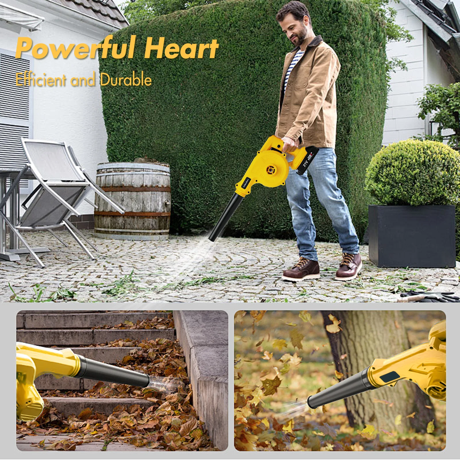 Blower 21V Portable Cordless Leaf Blower 2-in-1 with 2.0Ah Battery and Charger for Lawn Care Leaf Blowing Debris Cleaning Dust Blower 21V Portable Cordless Leaf Blower 2-in-1 with 2.0Ah Battery and Charger for Lawn Care Leaf Blowing Debris Cleaning Dust