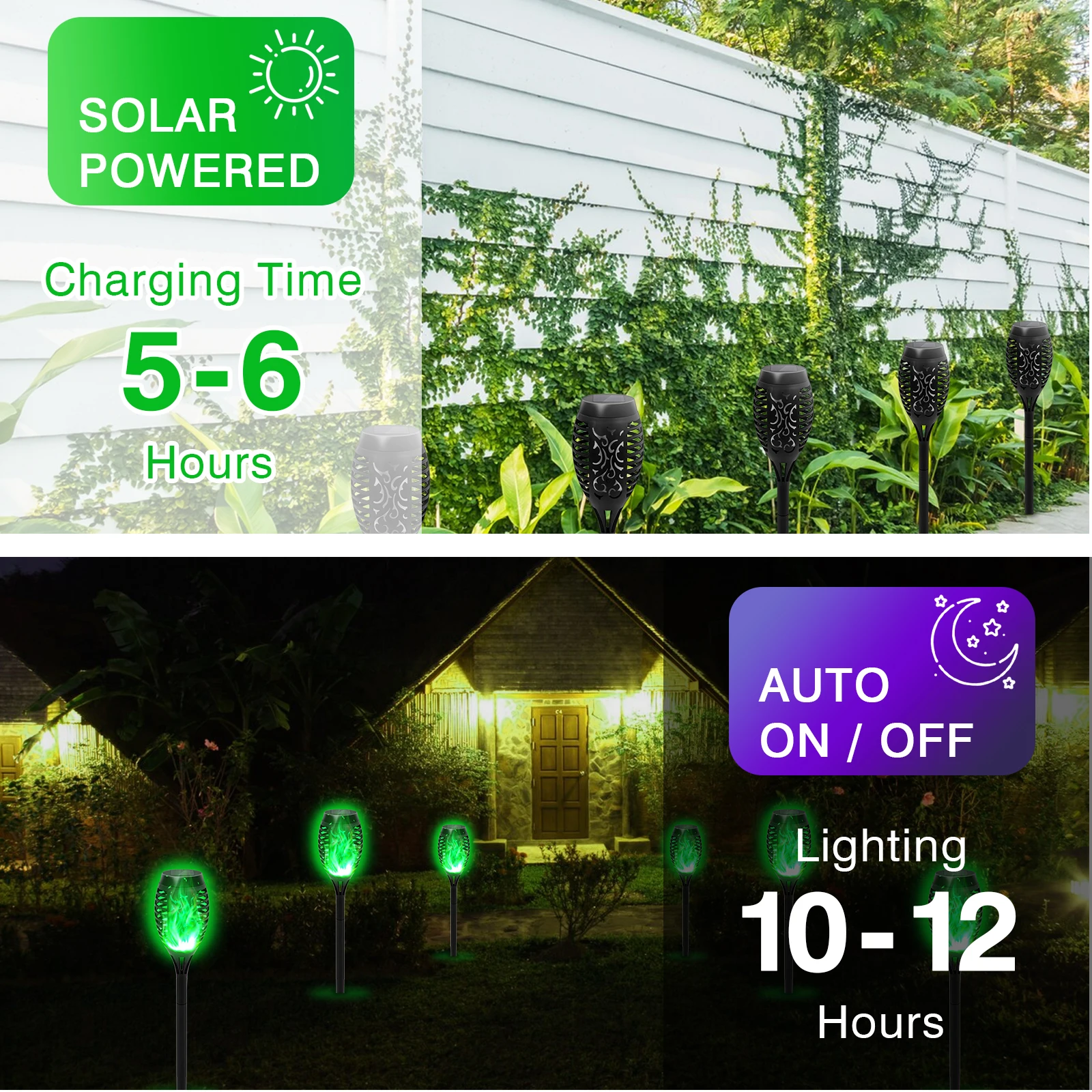 Green Solar Flame Light Outdoor with Flickering Flame Waterproof Lawn Ground Inserted Landscape for Garden Decorations Yard Pati Green Solar Flame Light Outdoor with Flickering Flame Waterproof Lawn Ground Inserted Landscape for Garden Decorations Yard Pati