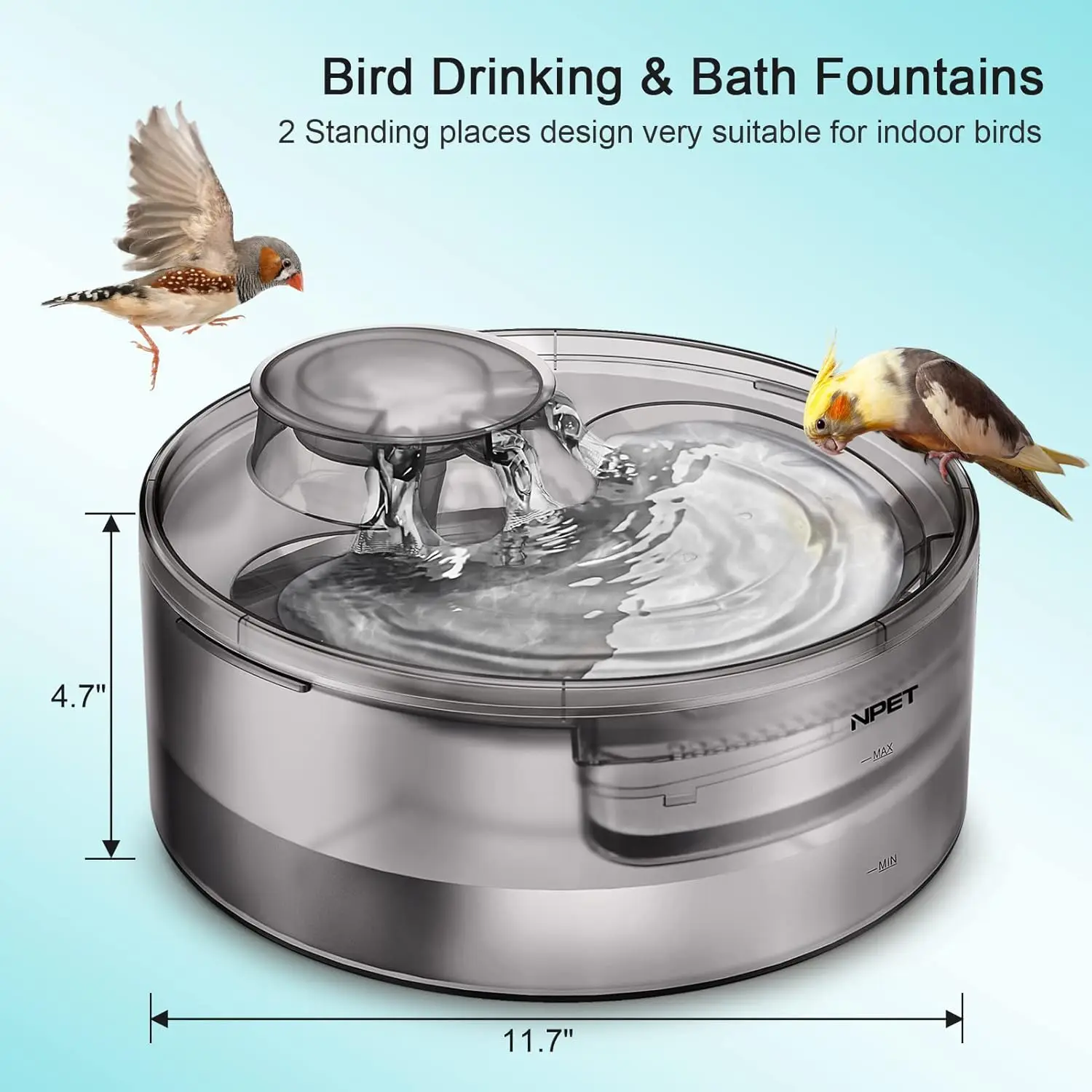 NPET DF10 Dog Water Fountain, 170oz/1.3Gallon/5L Large Automatic Pet Water Dispenser Dog Water Bowl for Cat, Dogs, Multiple Pets NPET DF10 Dog Water Fountain, 170oz/1.3Gallon/5L Large Automatic Pet Water Dispenser Dog Water Bowl for Cat, Dogs, Multiple Pets