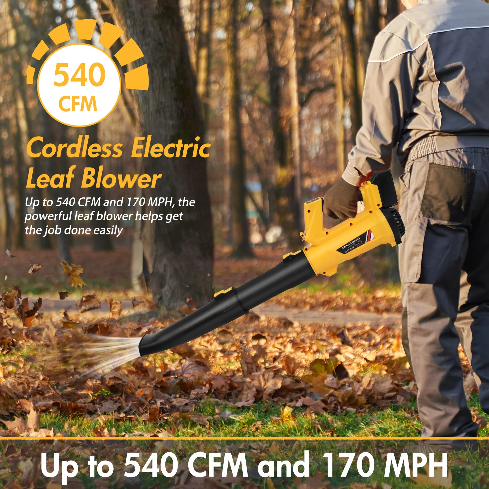 Cordless Leaf Blower Cleaner Electric Handheld 21V with 2 x 6.0Ah Batteries Fast Charger 170MPH 21000r/min 6-Speed for Lawn Care Cordless Leaf Blower Cleaner Electric Handheld 21V with 2 x 6.0Ah Batteries Fast Charger 170MPH 21000r/min 6-Speed for Lawn Care