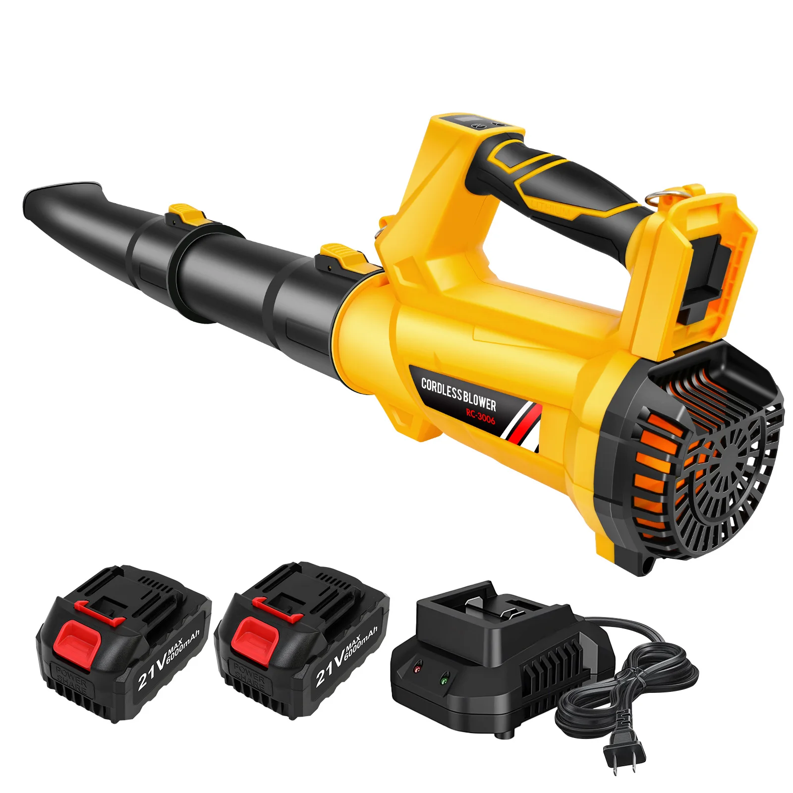 Cordless Leaf Blower Cleaner Electric Handheld 21V with 2 x 6.0Ah Batteries Fast Charger 170MPH 21000r/min 6-Speed for Lawn Care Cordless Leaf Blower Cleaner Electric Handheld 21V with 2 x 6.0Ah Batteries Fast Charger 170MPH 21000r/min 6-Speed for Lawn Care