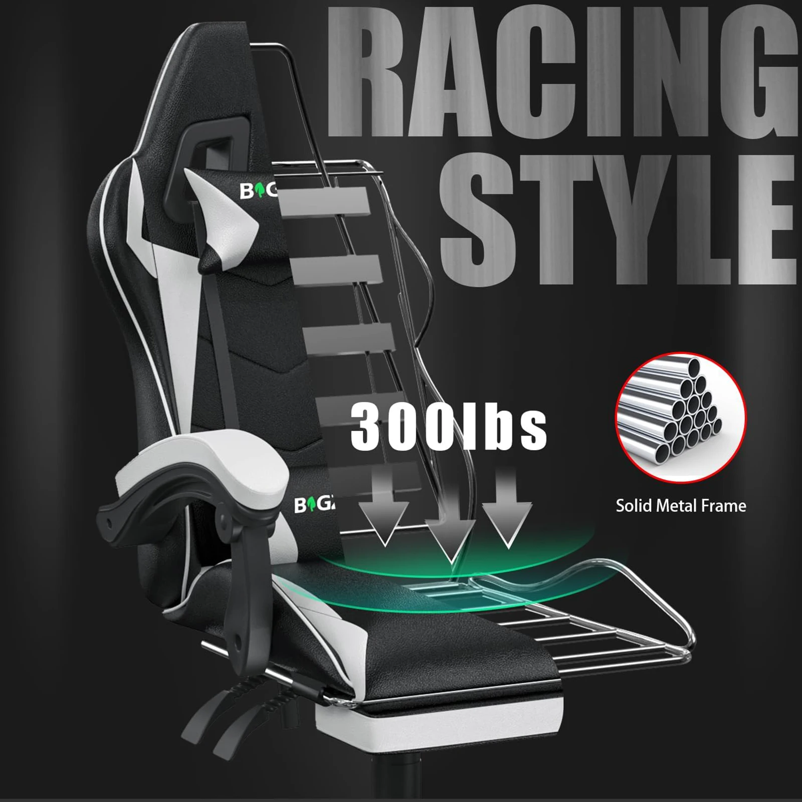 Gaming Chair with Footrest Gamer Chairs Ergonomic with Lumbar Cushion Headrest Gaming Chair Height Adjustable Computer Chair Gaming Chair with Footrest Gamer Chairs Ergonomic with Lumbar Cushion Headrest Gaming Chair Height Adjustable Computer Chair