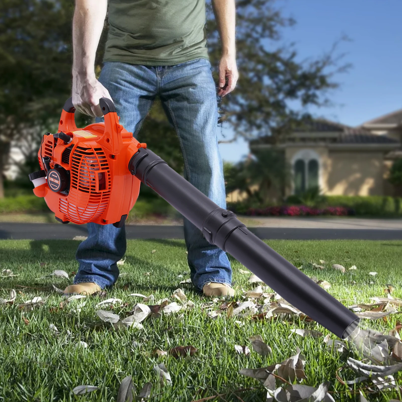Gas Leaf Blower 25.4CC 2-Stroke 4.59ft³/h Commercial Handheld Gas Leaf Blower Grass Lawn Yard Dust Blowing Cleaning Tool Gas Leaf Blower 25.4CC 2-Stroke 4.59ft³/h Commercial Handheld Gas Leaf Blower Grass Lawn Yard Dust Blowing Cleaning Tool