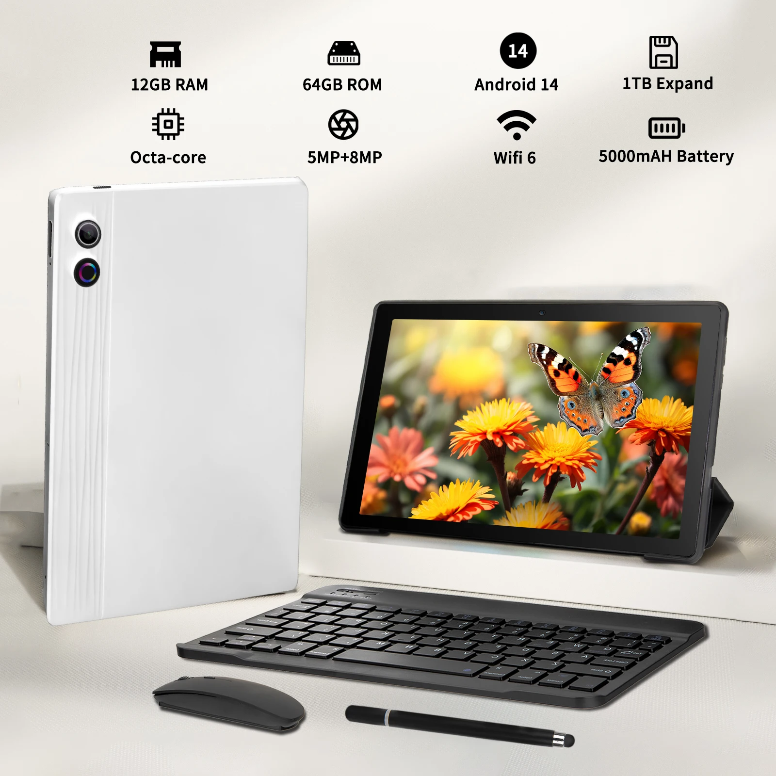 10 Inch Tablet Android 14 A523 Octa Core 12GB RAM 64GB ROM(TF 1TB) 5000mAh Face Unlocked Dual Carmera Keyboard Mouse Set PC Pad 10 Inch Tablet Android 14 A523 Octa Core 12GB RAM 64GB ROM(TF 1TB) 5000mAh Face Unlocked Dual Carmera Keyboard Mouse Set PC Pad