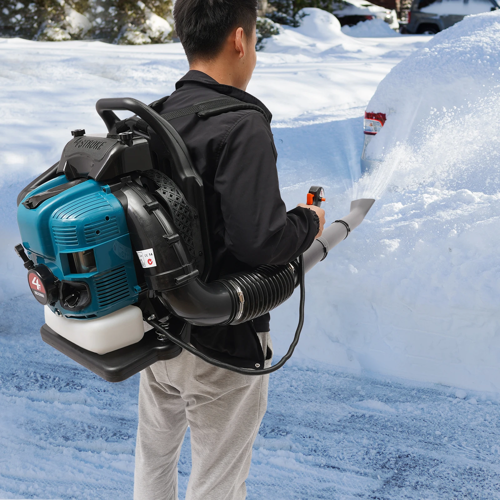 75.6CC 4 Stroke Backpack Leaf Blower 2.6KW Gasoline Powered Engine Lawn Blower Cordless Snow Dust Blowing Cleaning Tool 7000Rpm 75.6CC 4 Stroke Backpack Leaf Blower 2.6KW Gasoline Powered Engine Lawn Blower Cordless Snow Dust Blowing Cleaning Tool 7000Rpm