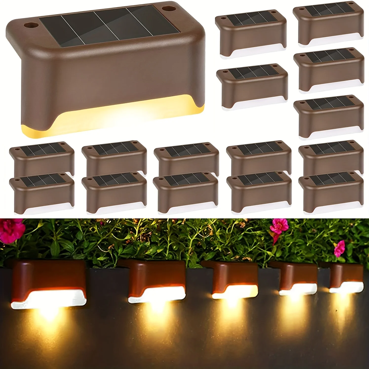 4Pack LED Solar Stair Light Lamp Waterproof Passage Courtyard Guardrail Step Night Light for Outdoor Garden Borders Terrace 4Pack LED Solar Stair Light Lamp Waterproof Passage Courtyard Guardrail Step Night Light for Outdoor Garden Borders Terrace