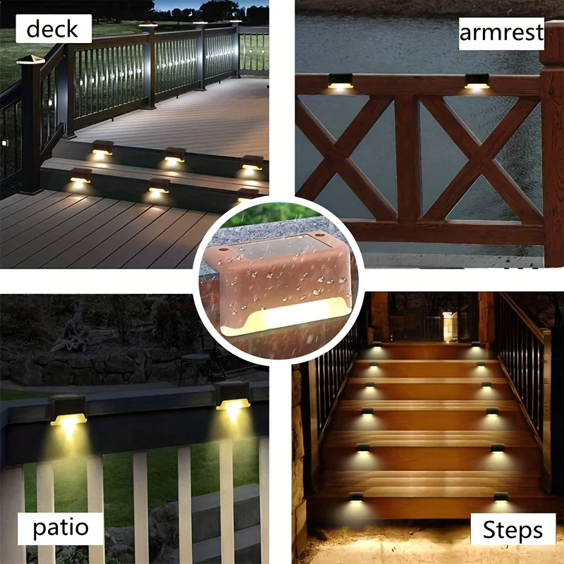 4Pack LED Solar Stair Light Lamp Waterproof Passage Courtyard Guardrail Step Night Light for Outdoor Garden Borders Terrace 4Pack LED Solar Stair Light Lamp Waterproof Passage Courtyard Guardrail Step Night Light for Outdoor Garden Borders Terrace