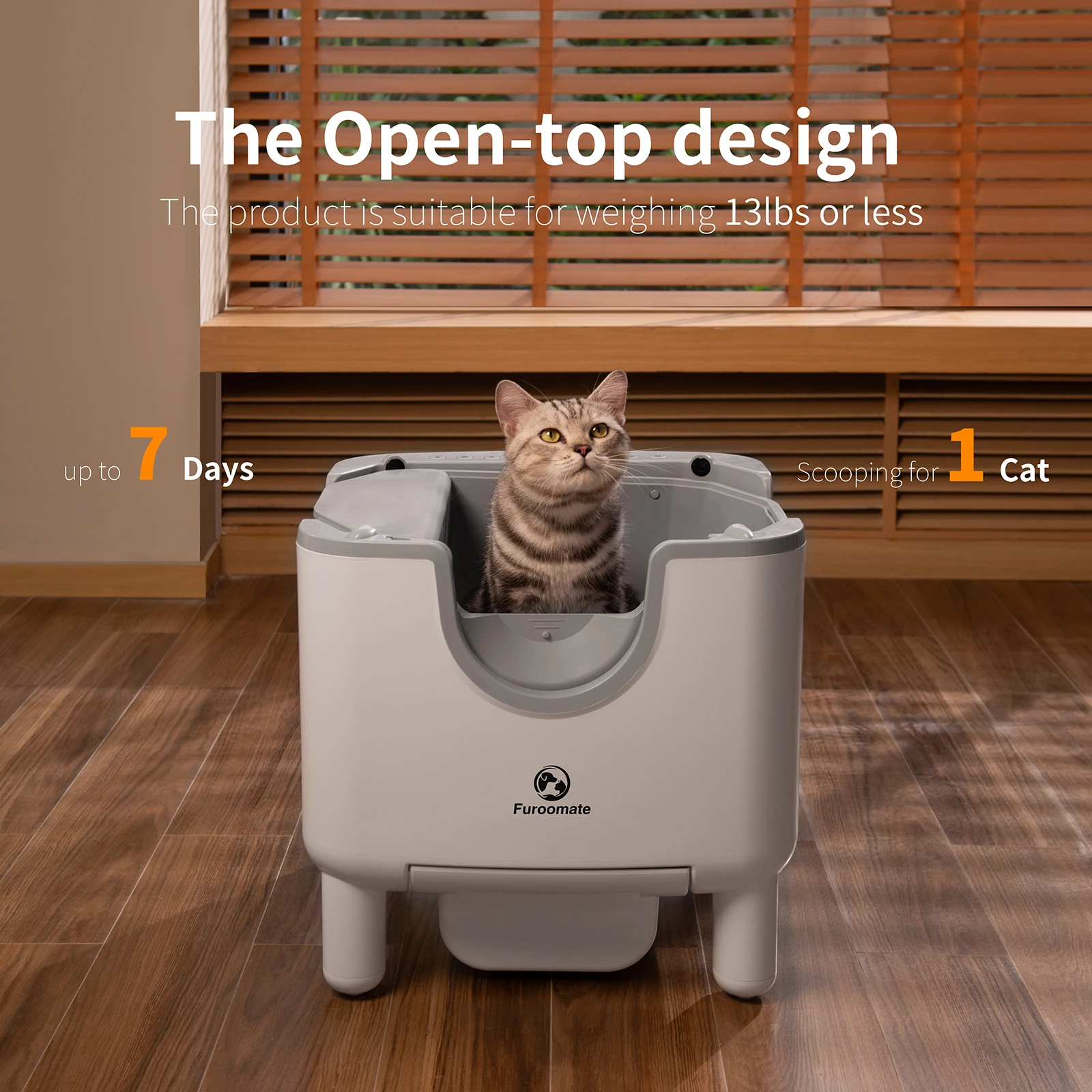 F6 Self-Cleaning Litter Box – Open-Top Automatic Cat Litter Box with Odor Control, Safety Features, and Easy Maintenance F6 Self-Cleaning Litter Box - Open-Top Automatic Cat Litter Box with Odor Control, Safety Features, and Easy Maintenance
