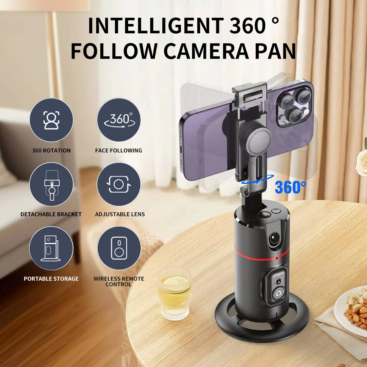 Selfieshow P02 Gimbal 360 Rotation AI Automatic Tracking Shooting Stabilizer Detachable Phone Clip Mini Selfie Stick PhoneHolder Selfieshow P02 Gimbal 360 Rotation AI Automatic Tracking Shooting Stabilizer Detachable Phone Clip Mini Selfie Stick PhoneHolder