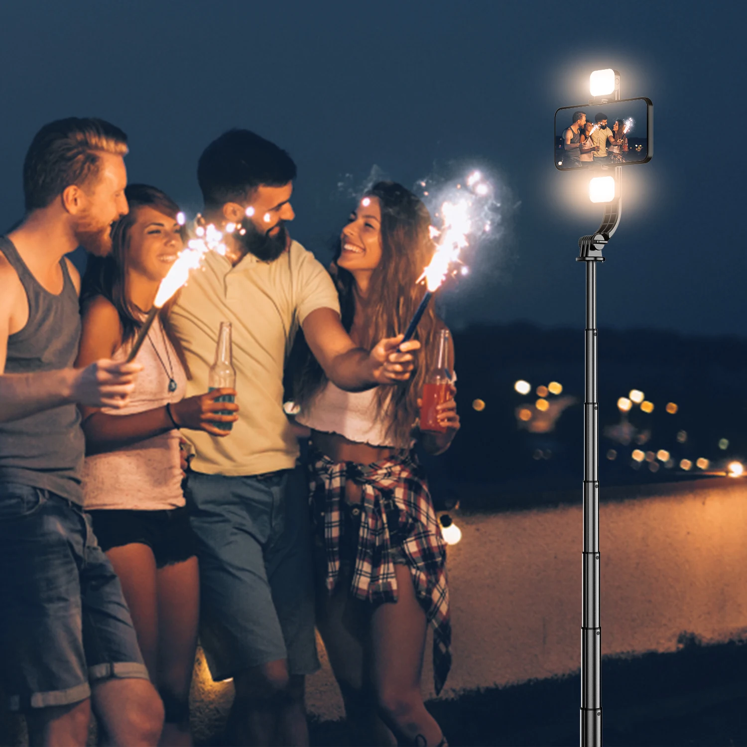 L12d Front Rear Fill Light Bracket Portable Wireless Bluetooth Remote Tripod Selfie Stick 1085mm Stabilizer Stand for Cell Phone L12d Front Rear Fill Light Bracket Portable Wireless Bluetooth Remote Tripod Selfie Stick 1085mm Stabilizer Stand for Cell Phone