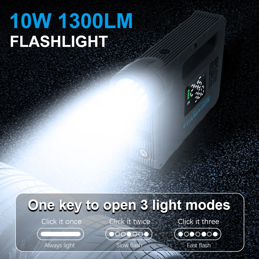 5 in 1 Car Jump Starter with air Compressor Portable Flashlight Starting Device Power Bank Battery Automotive Booster start 5 in 1 Car Jump Starter with air Compressor Portable Flashlight Starting Device Power Bank Battery Automotive Booster start