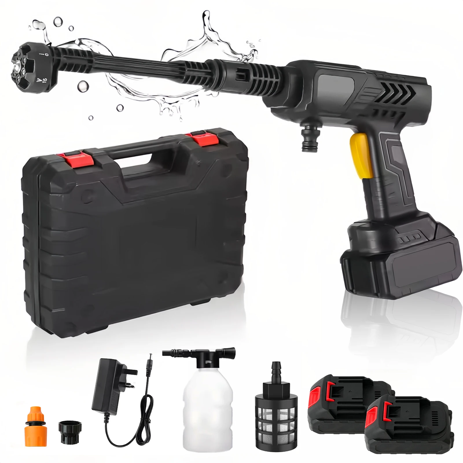 Cordless Pressure Washer Gun Electric 6 IN 1 Nozzle Portable 21V 500PSI 3200rpm High-Power With Battery 10M (32.8FT) Hose Cordless Pressure Washer Gun Electric 6 IN 1 Nozzle Portable 21V 500PSI 3200rpm High-Power With Battery 10M (32.8FT) Hose