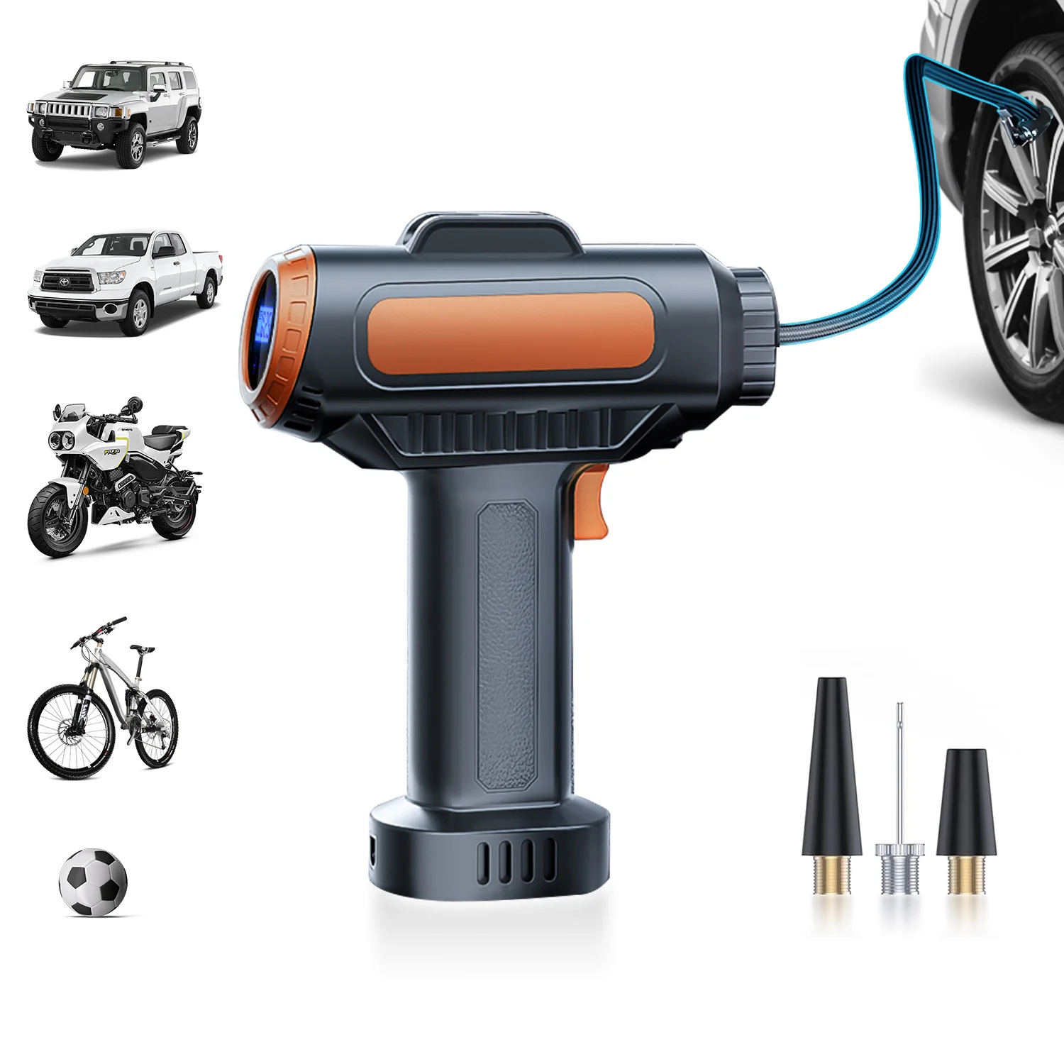 BELIBUY Wireless Portable Tire Inflator Tire Inflator Pump Car Tire Inflator Bicycle Air Pump With LED Display Electric Inflator BELIBUY Wireless Portable Tire Inflator Tire Inflator Pump Car Tire Inflator Bicycle Air Pump With LED Display Electric Inflator
